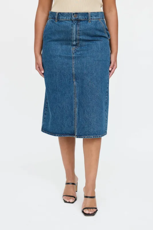 Denim Midi Skirt sold by VSP Consignment