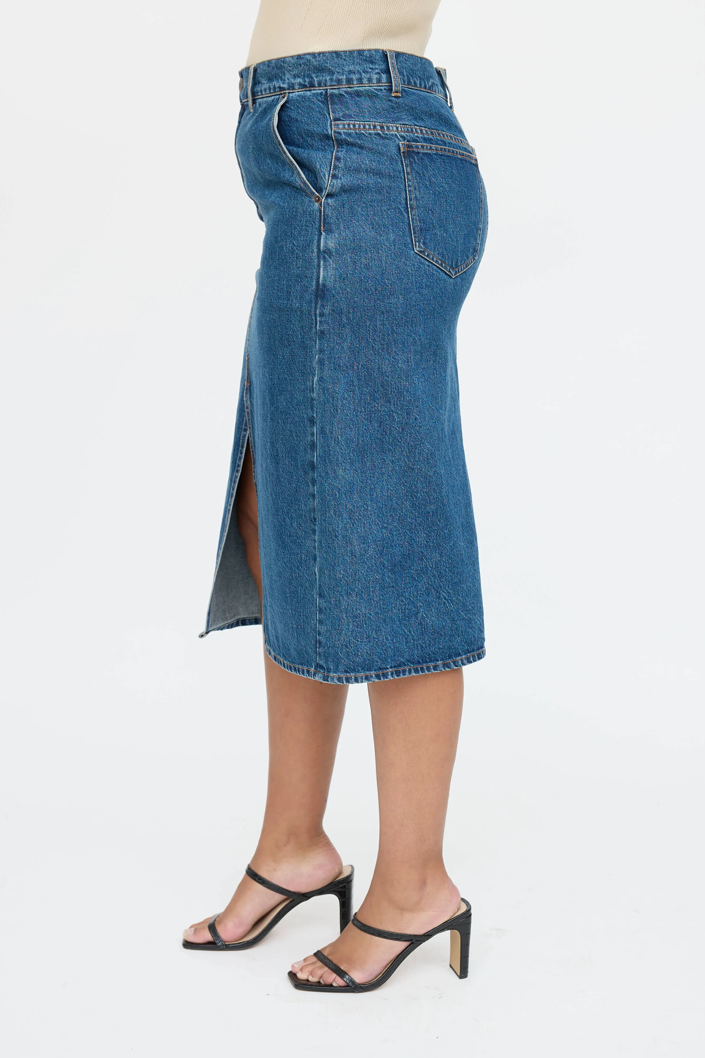 Denim Midi Skirt sold by VSP Consignment product image thumbnail 3