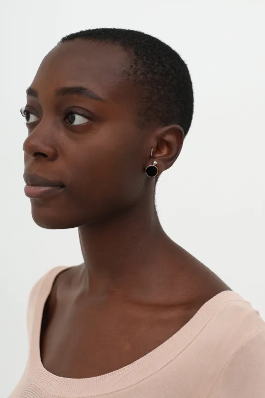 Black Circle Clip-On Earrings made by Dior