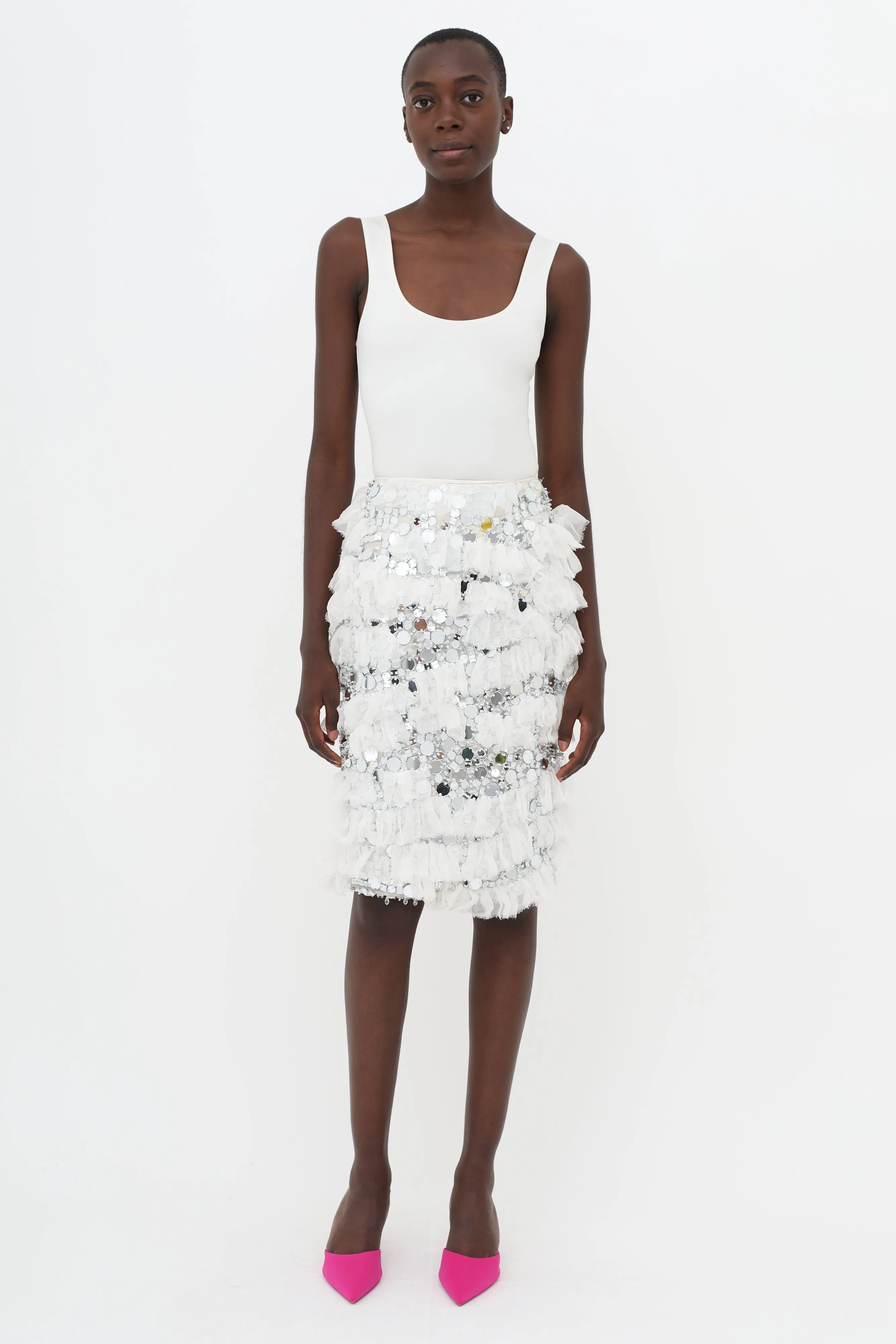 SS 2014 Embellished Ruffle Skirt sold by VSP Consignment product image thumbnail 2
