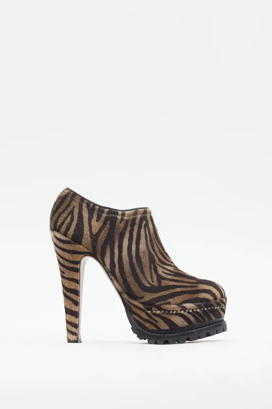 Printed Platform Heeled Bootie sold by VSP Consignment