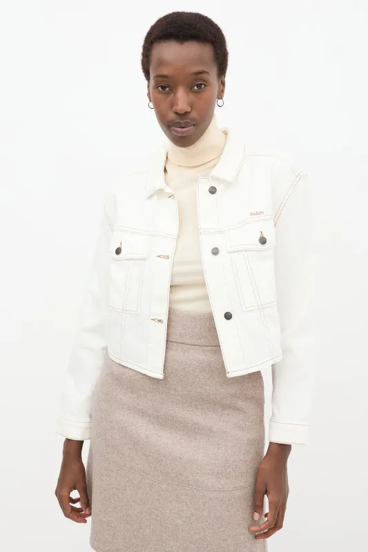 Contrast Stitch Cropped Denim Jacket sold by VSP Consignment