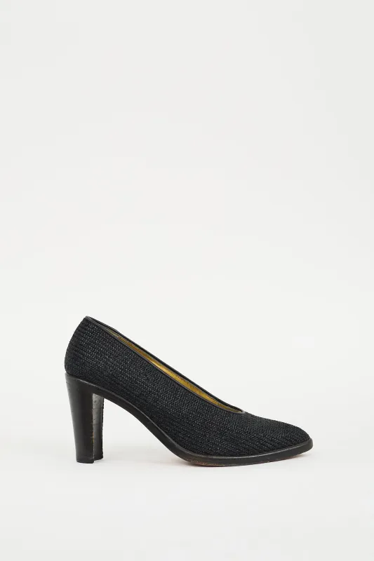 Raffia Block Heel Pump sold by VSP Consignment