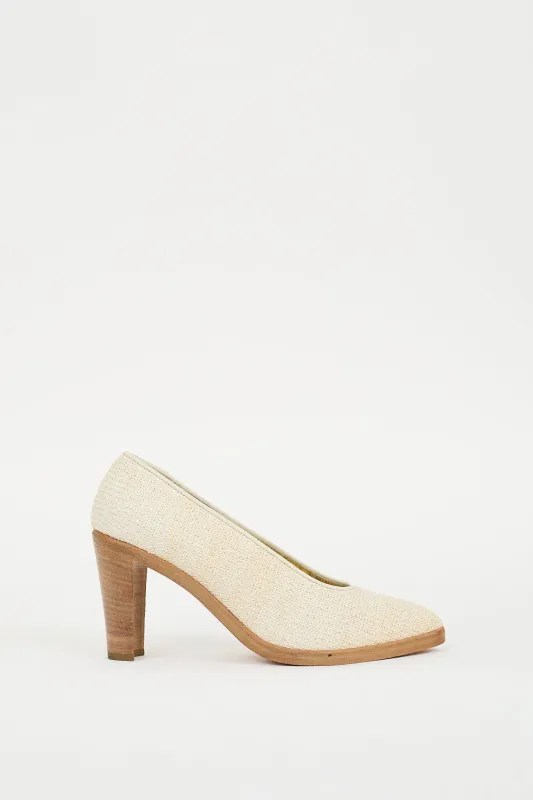 Raffia Block Heel Pump sold by VSP Consignment