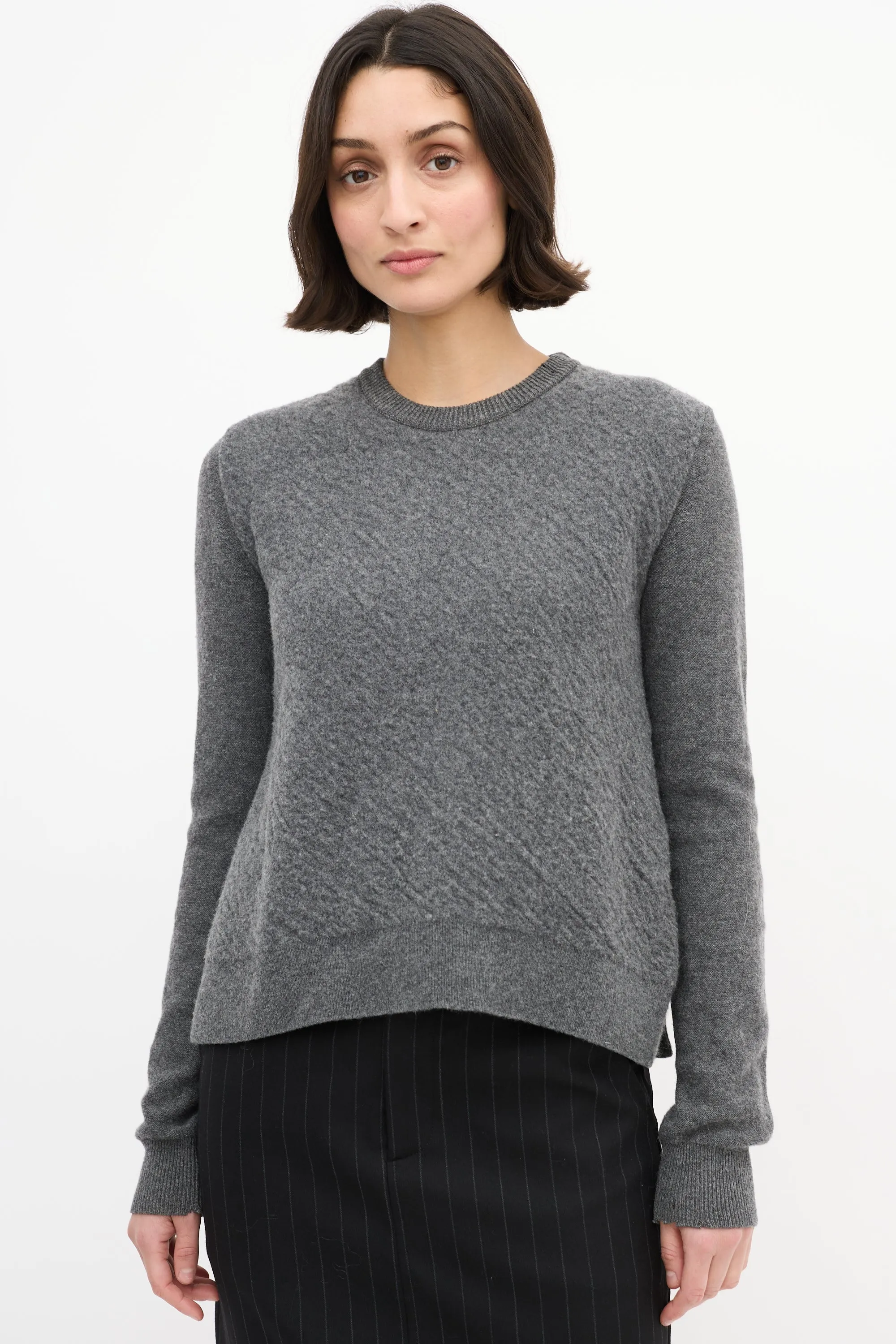 Wool Side Vent Panelled Sweater sold by VSP Consignment