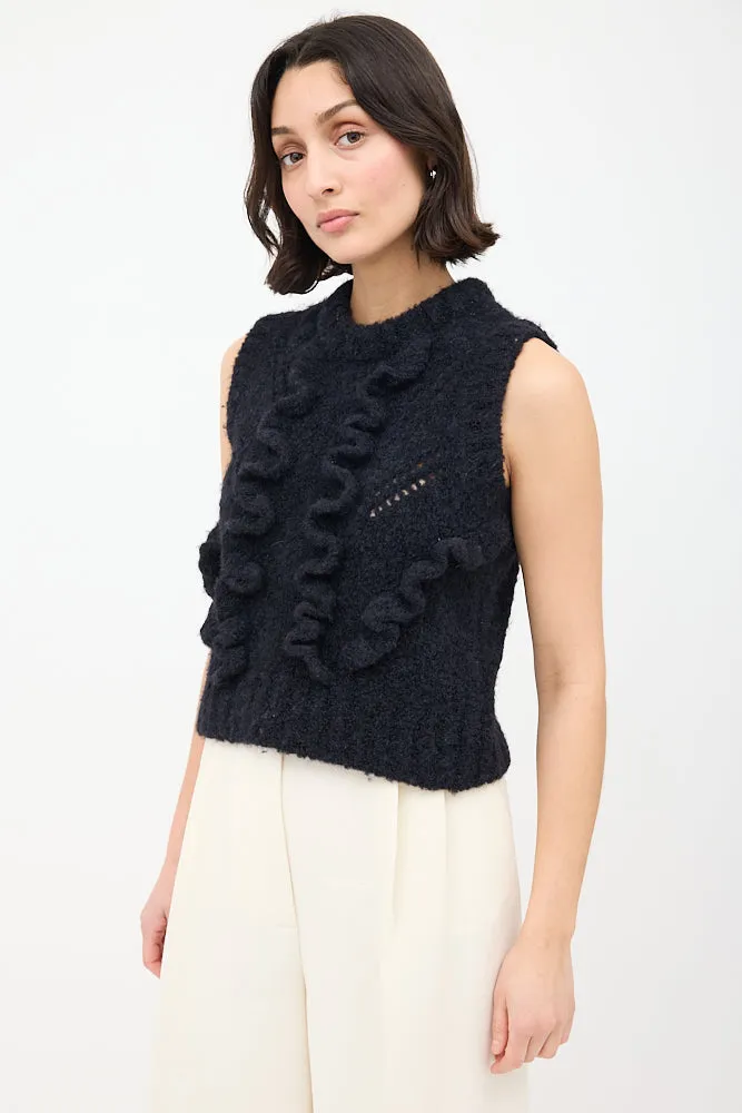 Wool & Nylon Knit Ruffle Top sold by VSP Consignment product image thumbnail 3