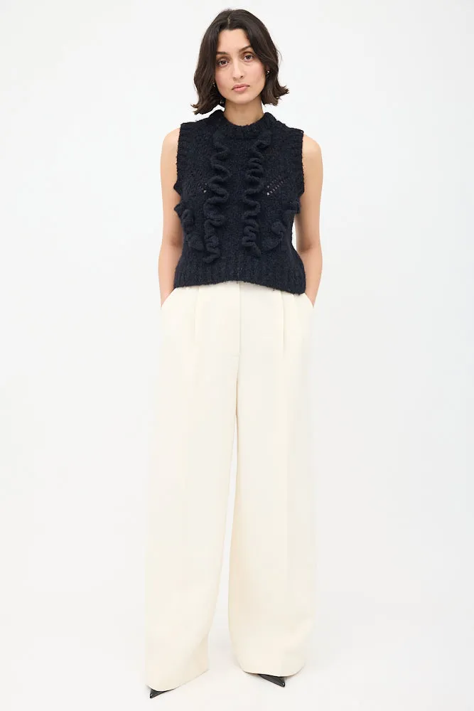 Wool & Nylon Knit Ruffle Top sold by VSP Consignment product image thumbnail 2