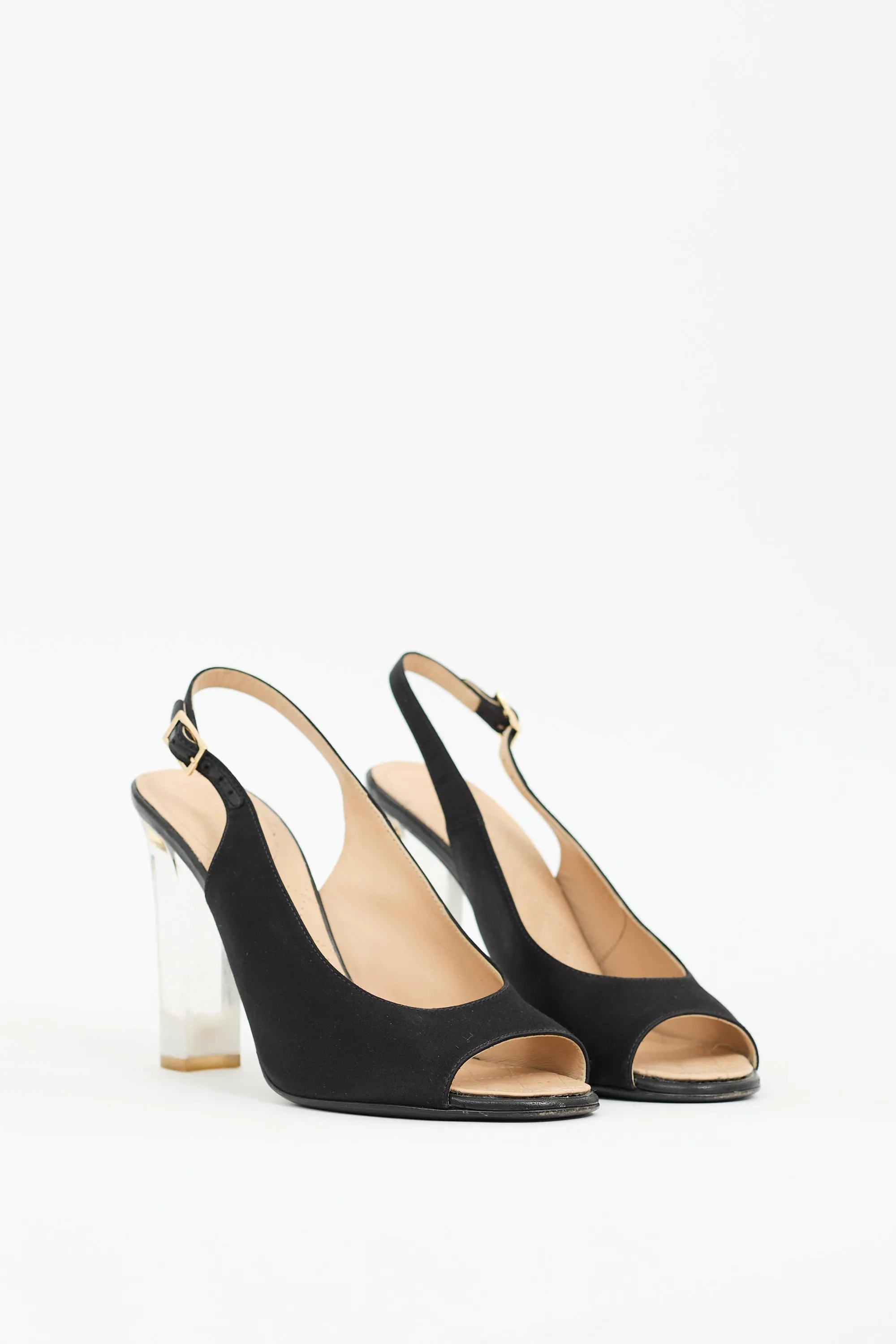Satin & Lucite Slingback Heel sold by VSP Consignment product image thumbnail 2