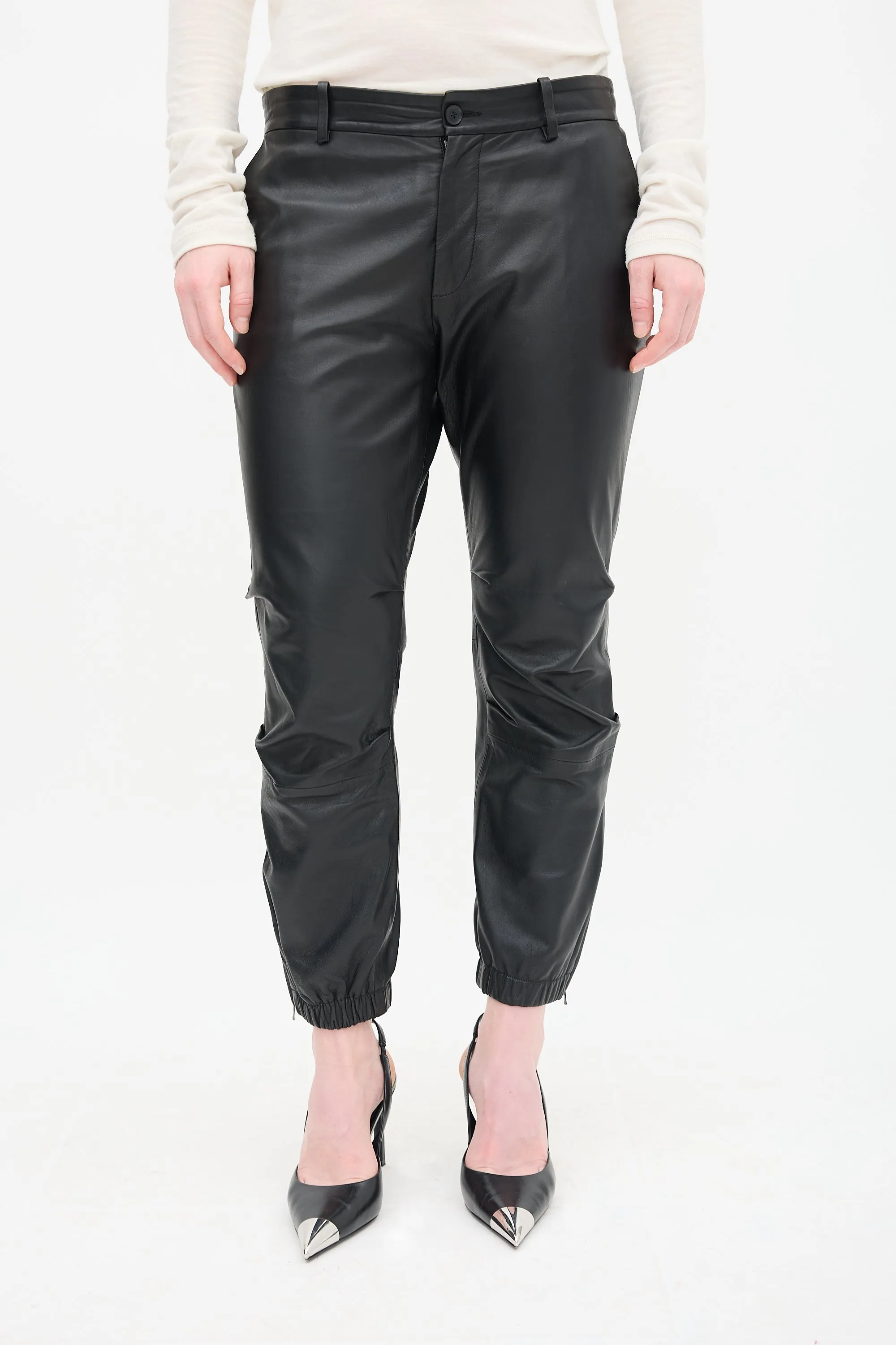 Leather Zip Trouser sold by VSP Consignment