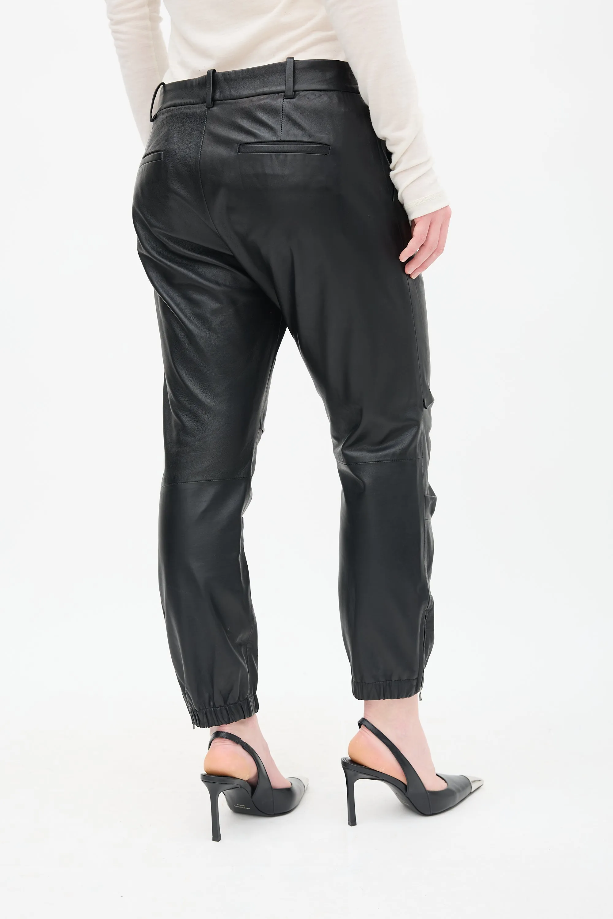 Leather Zip Trouser sold by VSP Consignment product image thumbnail 5