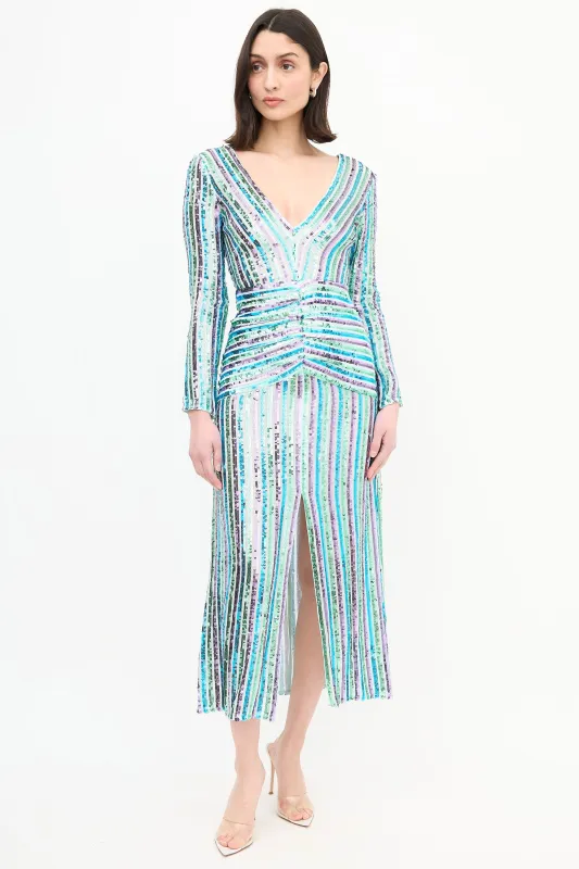 Emmy Sequin Stripe Dress made by RIXO