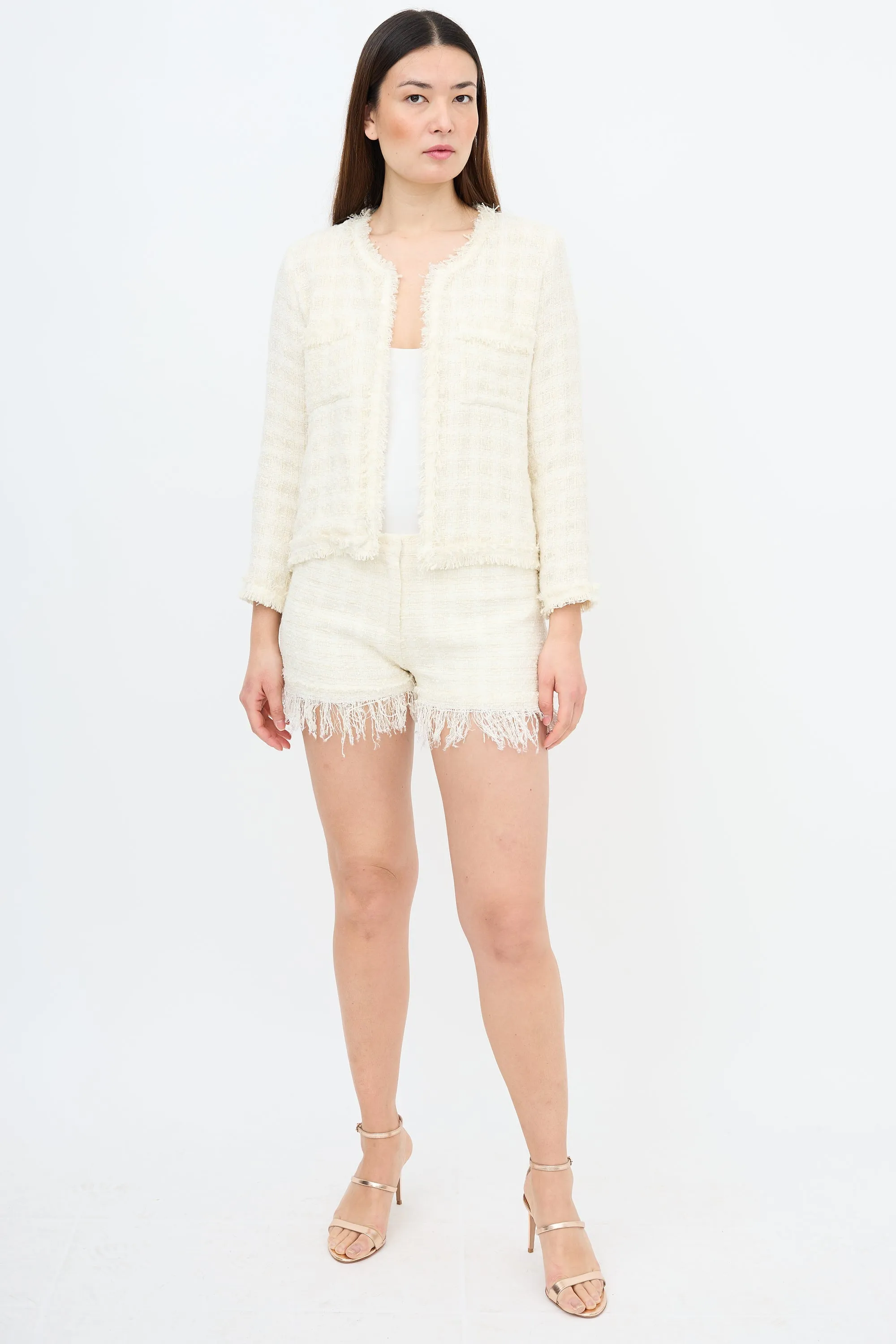 Tweed Fringe Shorts sold by VSP Consignment product image thumbnail 2