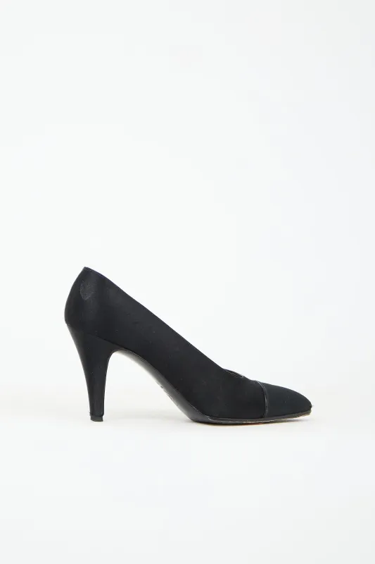 Satin Toe Cap Pump sold by VSP Consignment