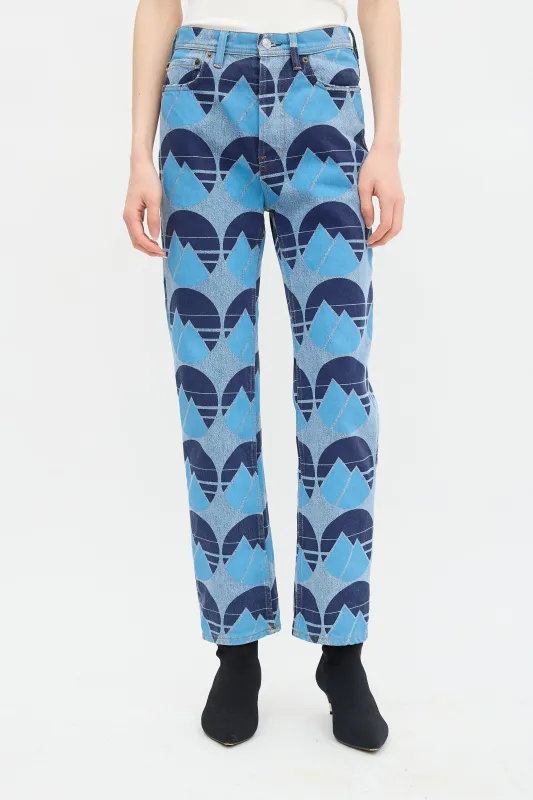 Blå Konst Log Print Jeans made by Acne Studios