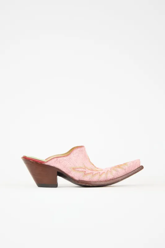 Leather Embroidered Mule sold by VSP Consignment