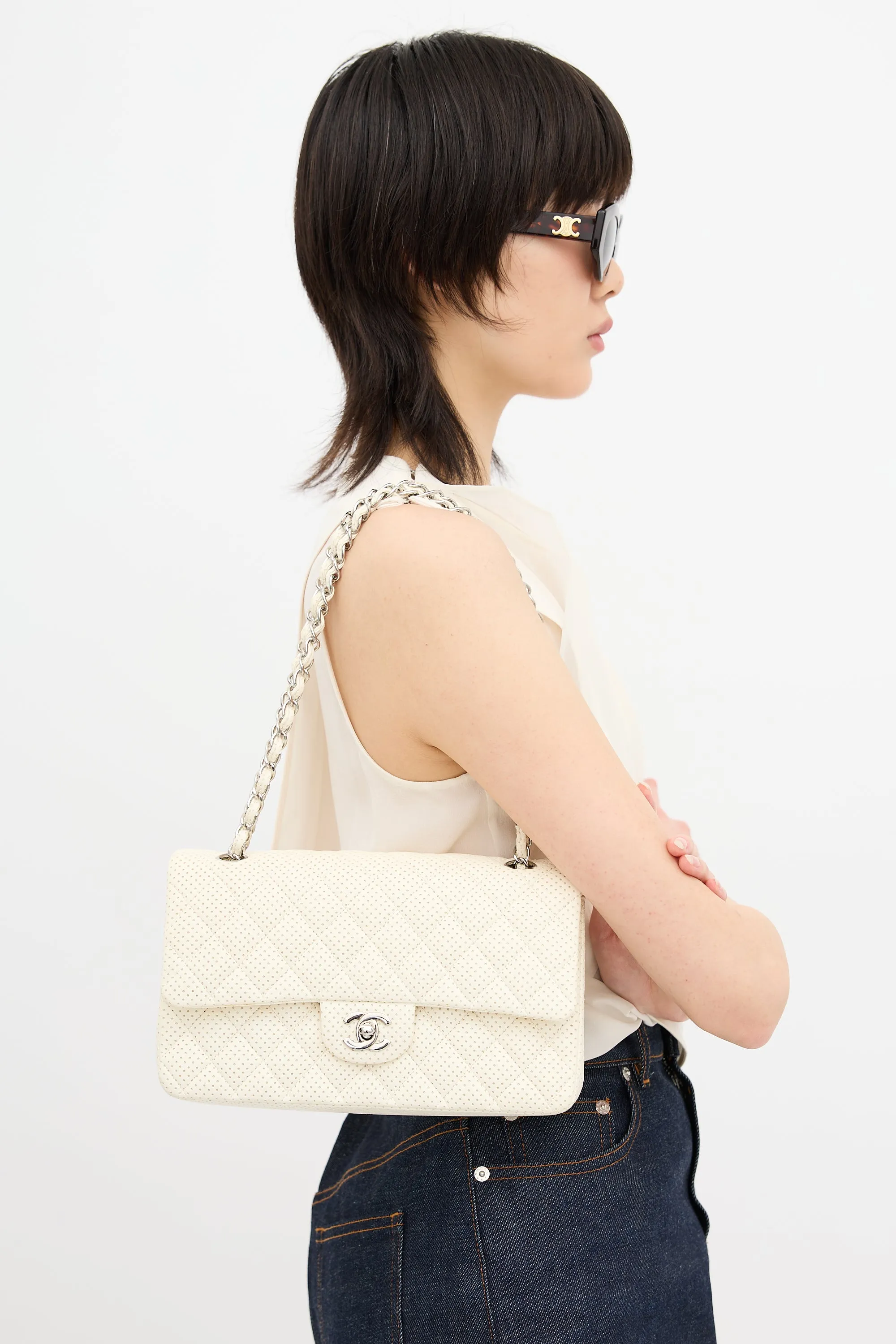 Perforated Leather East West Bag sold by VSP Consignment product image thumbnail 3