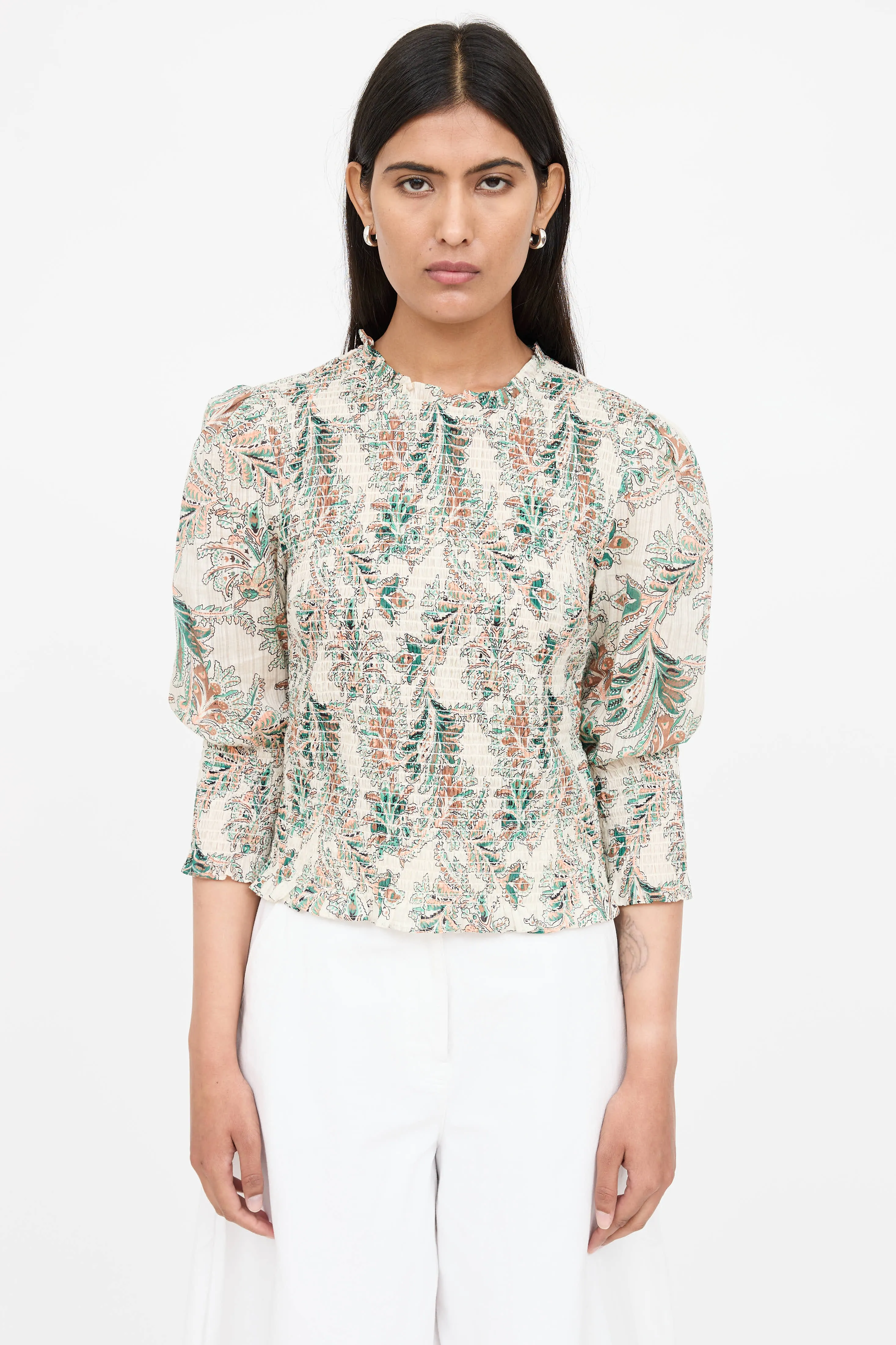 Smocked Pattern Blouse sold by VSP Consignment