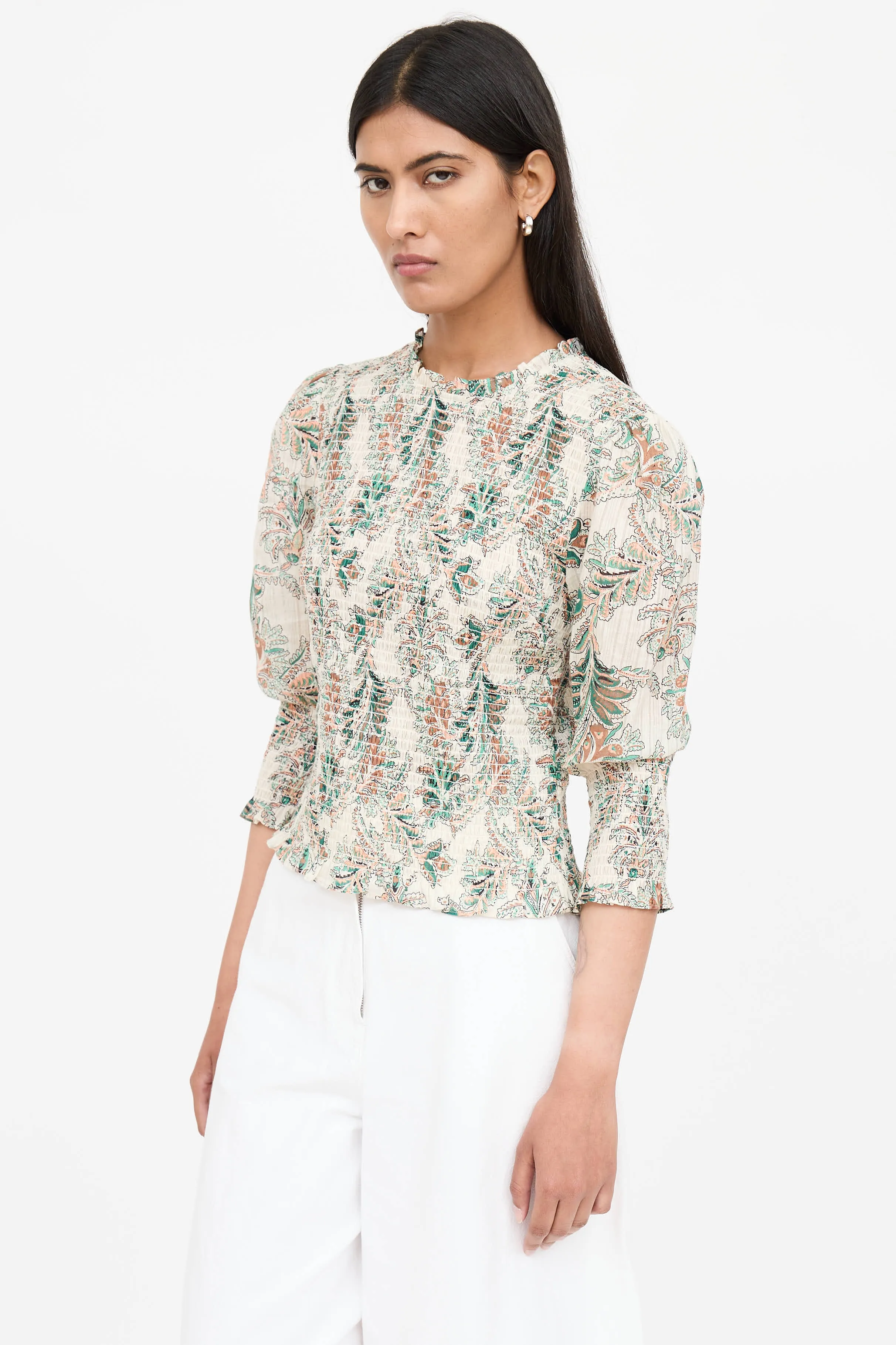 Smocked Pattern Blouse sold by VSP Consignment product image thumbnail 3