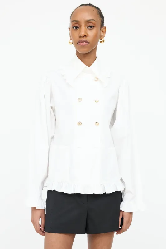 Double Breasted Ruffled Shirt sold by VSP Consignment