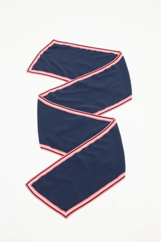 Silk & Wool Quilted Stripe Scarf made by Chanel