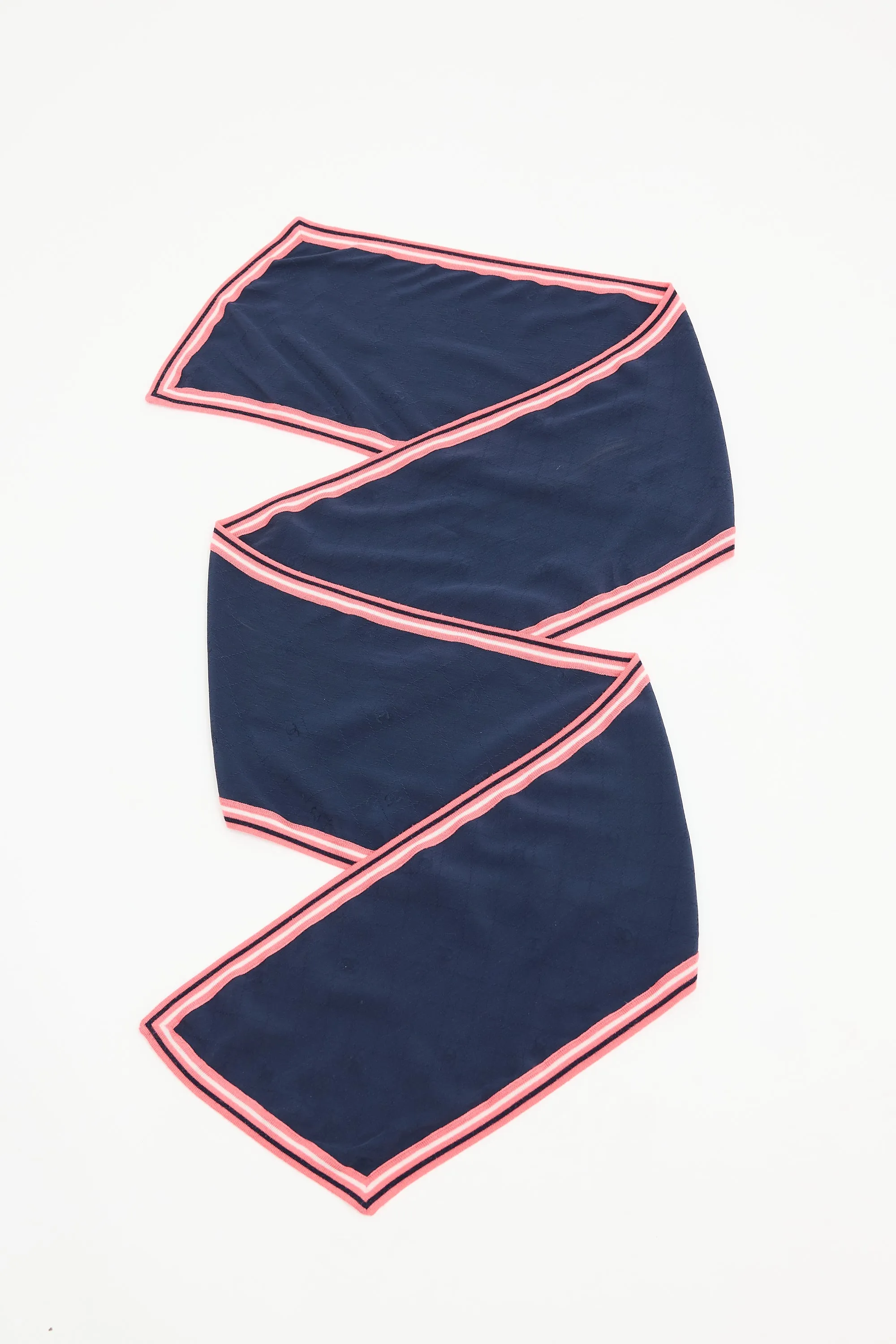 Silk & Wool Quilted Stripe Scarf sold by VSP Consignment