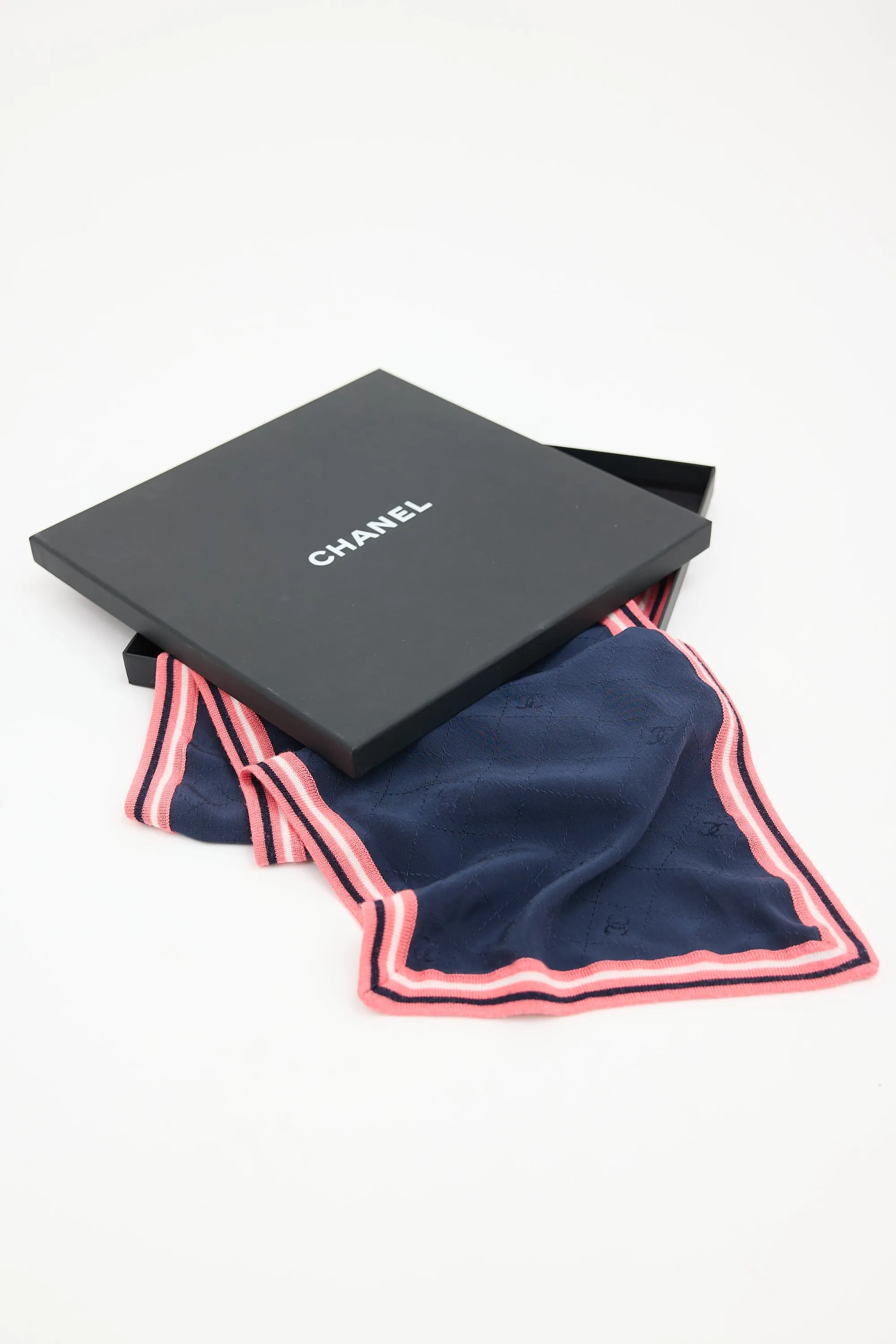 Silk & Wool Quilted Stripe Scarf sold by VSP Consignment product image thumbnail 4