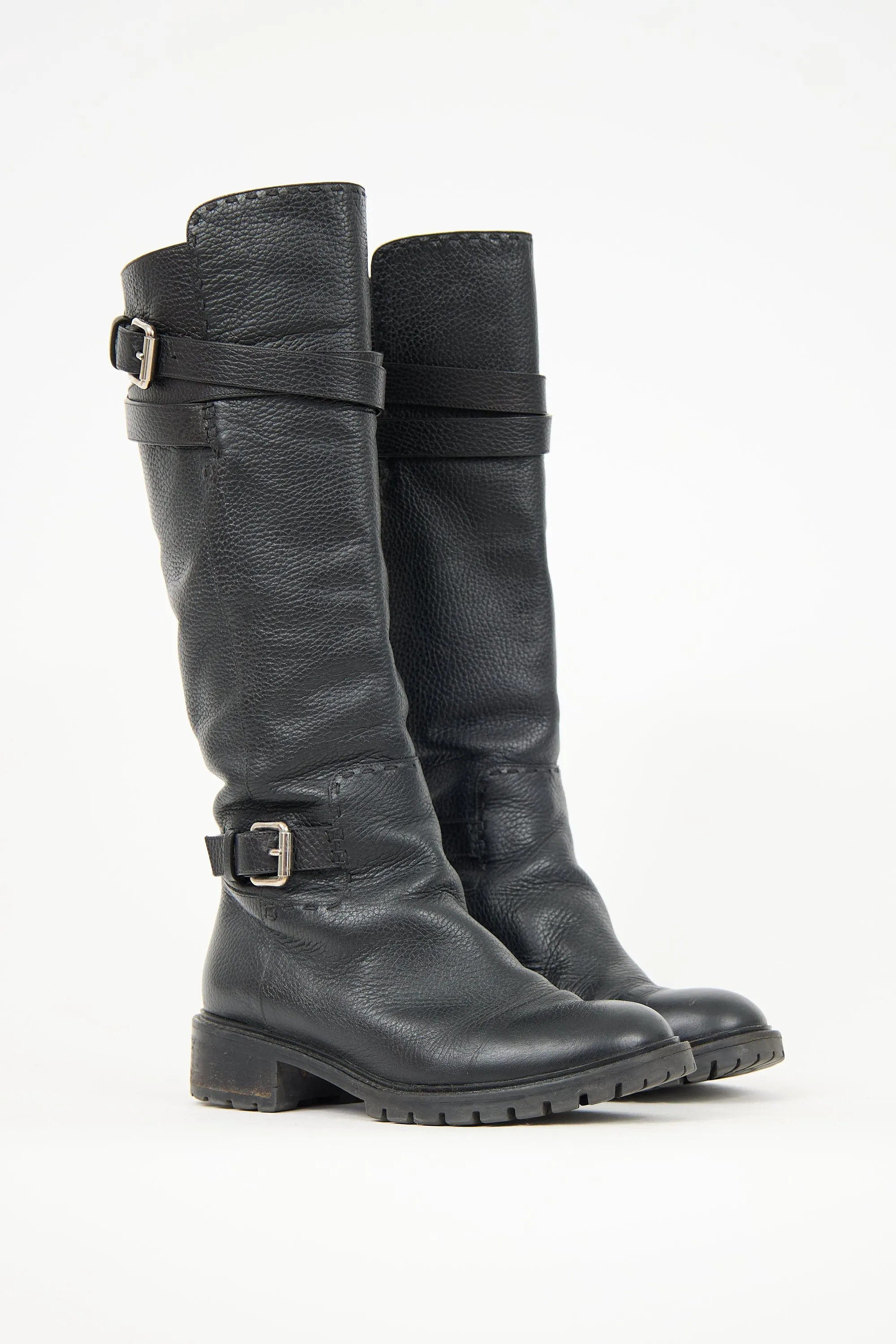 Leather Buckle Knee Boot sold by VSP Consignment product image thumbnail 2