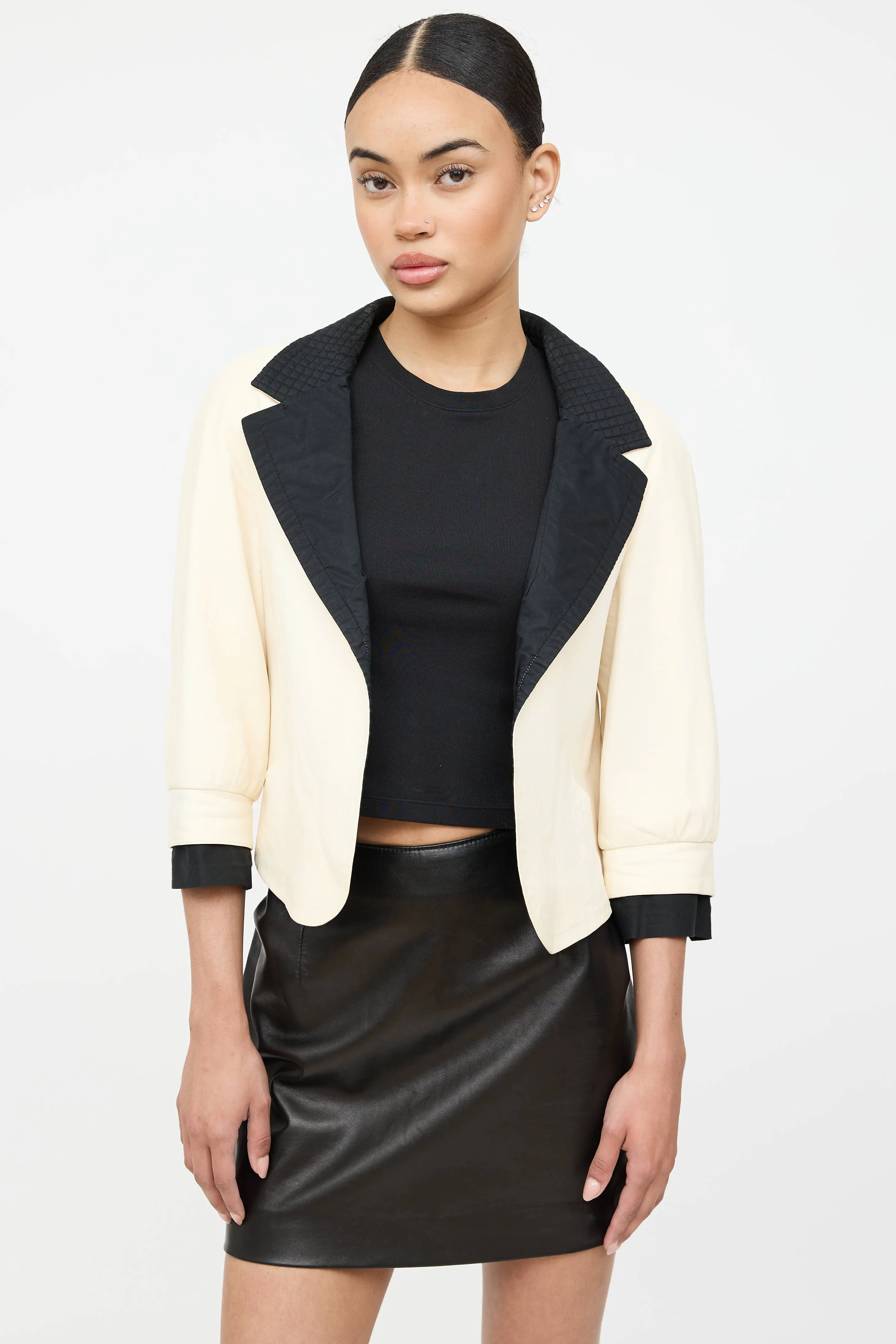 Leather Cropped Jacket sold by VSP Consignment