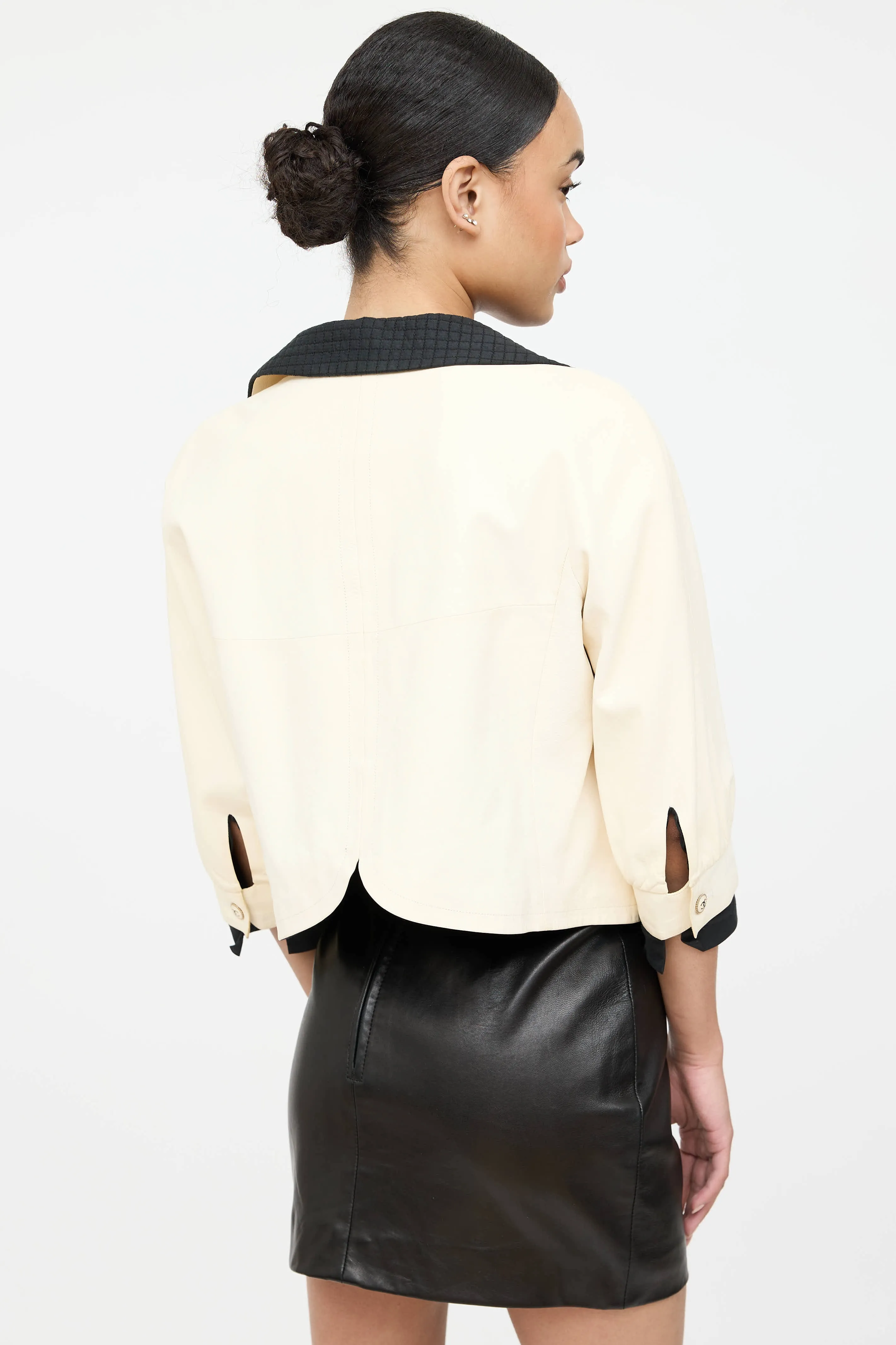 Leather Cropped Jacket sold by VSP Consignment product image thumbnail 4