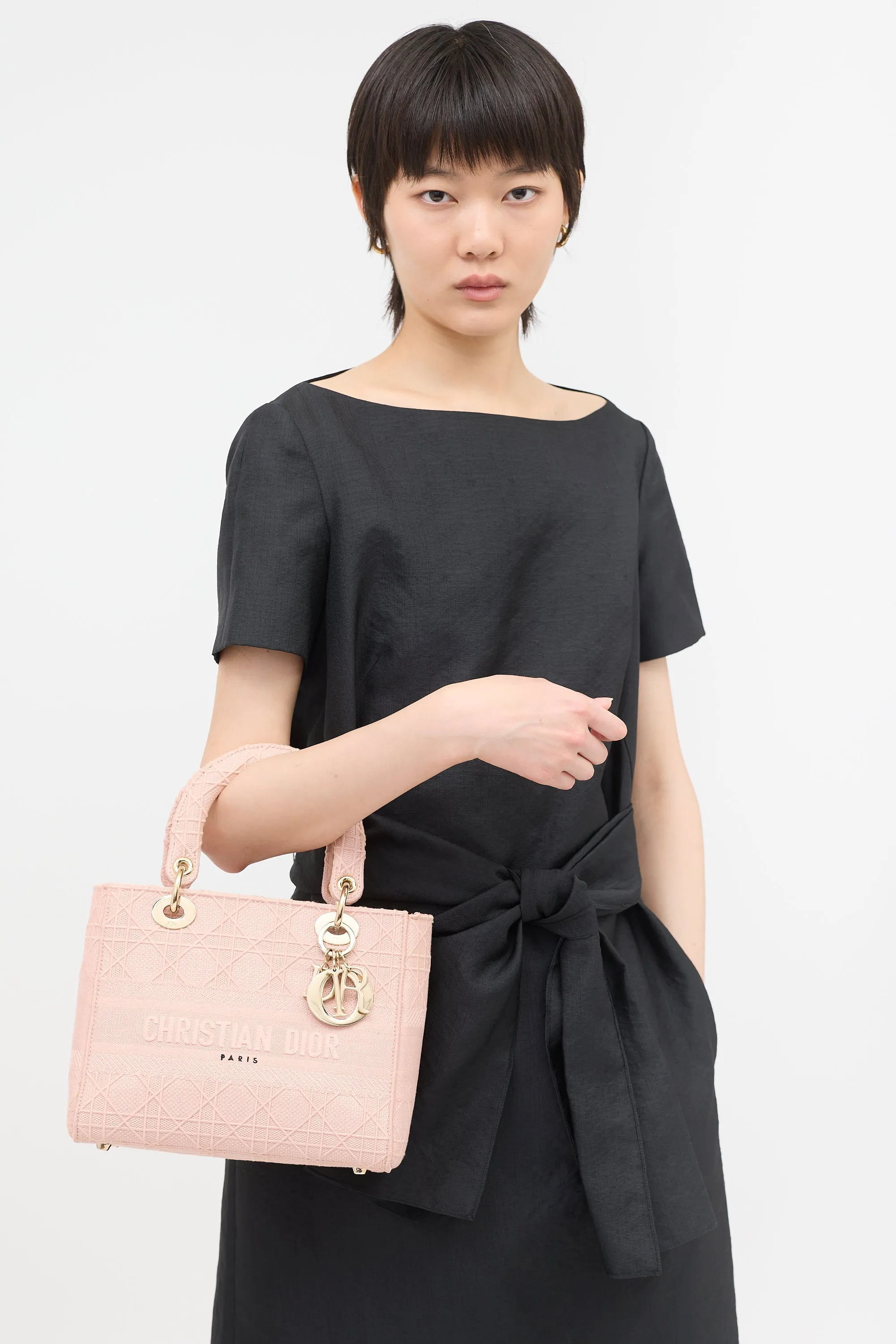 2020 Cannage Canvas Medium Lady D-Lite Bag sold by VSP Consignment