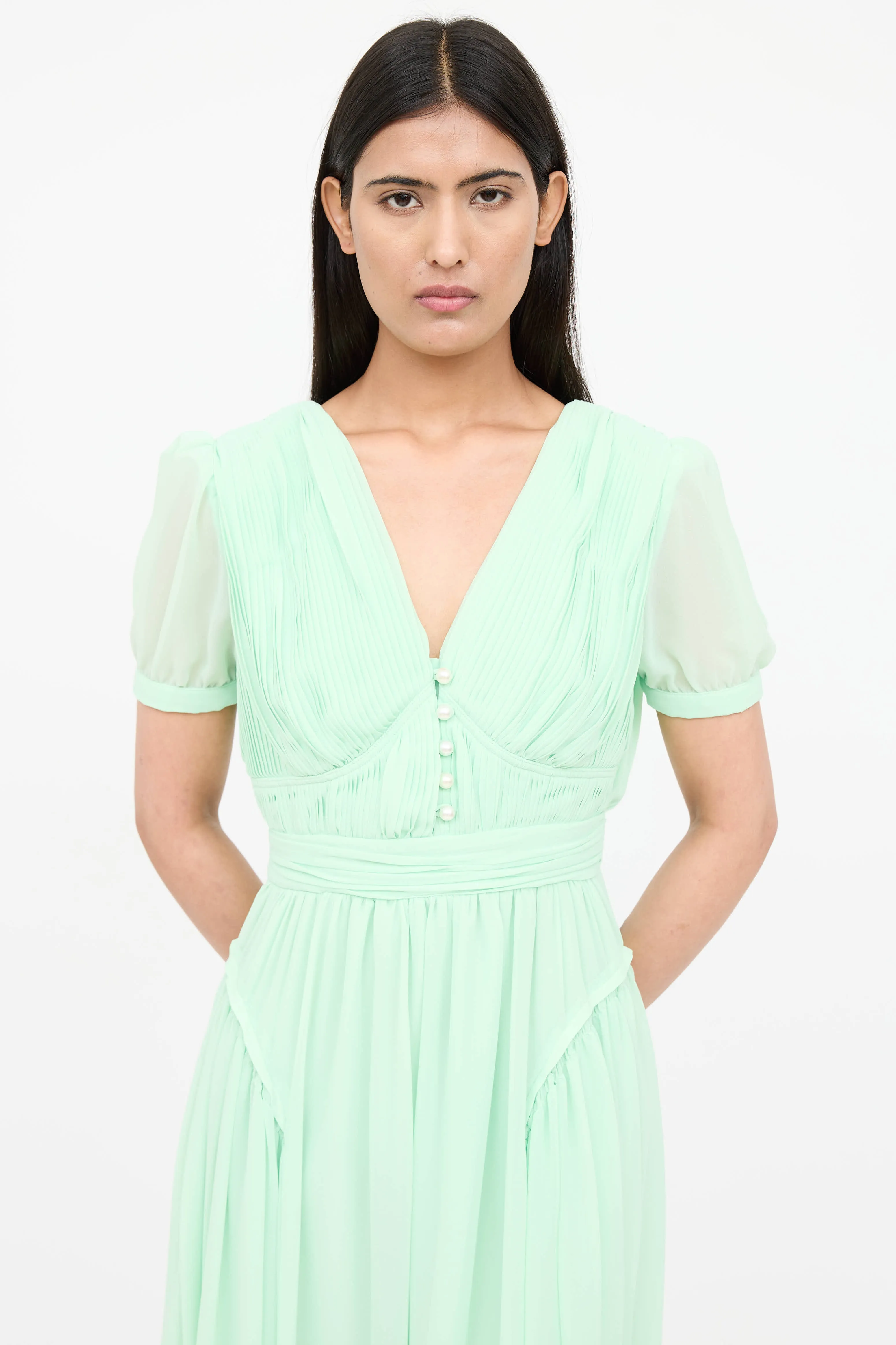 Pleated Pearl Dress sold by VSP Consignment product image thumbnail 2