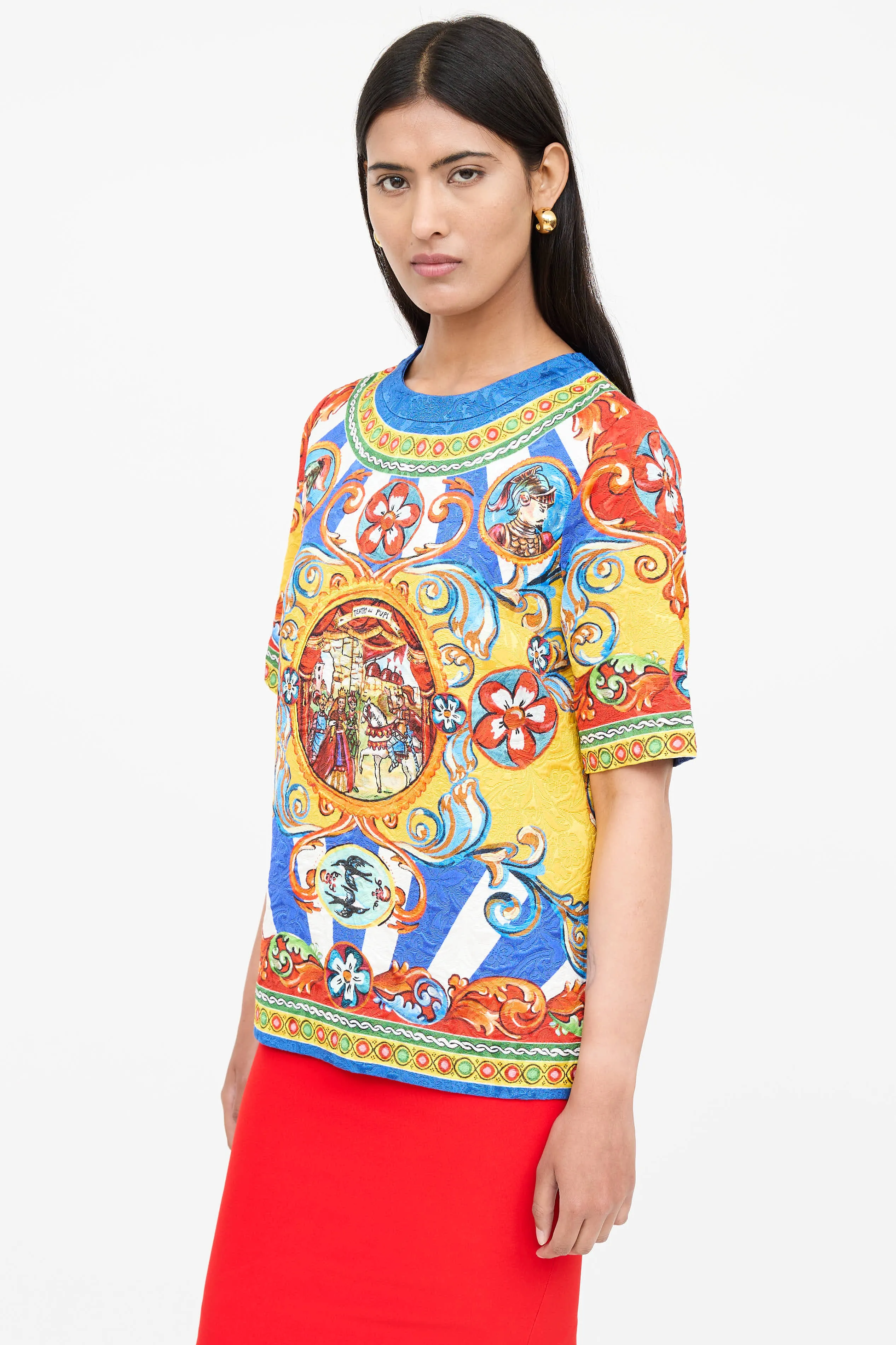 Jacquard Printed Top sold by VSP Consignment product image thumbnail 3