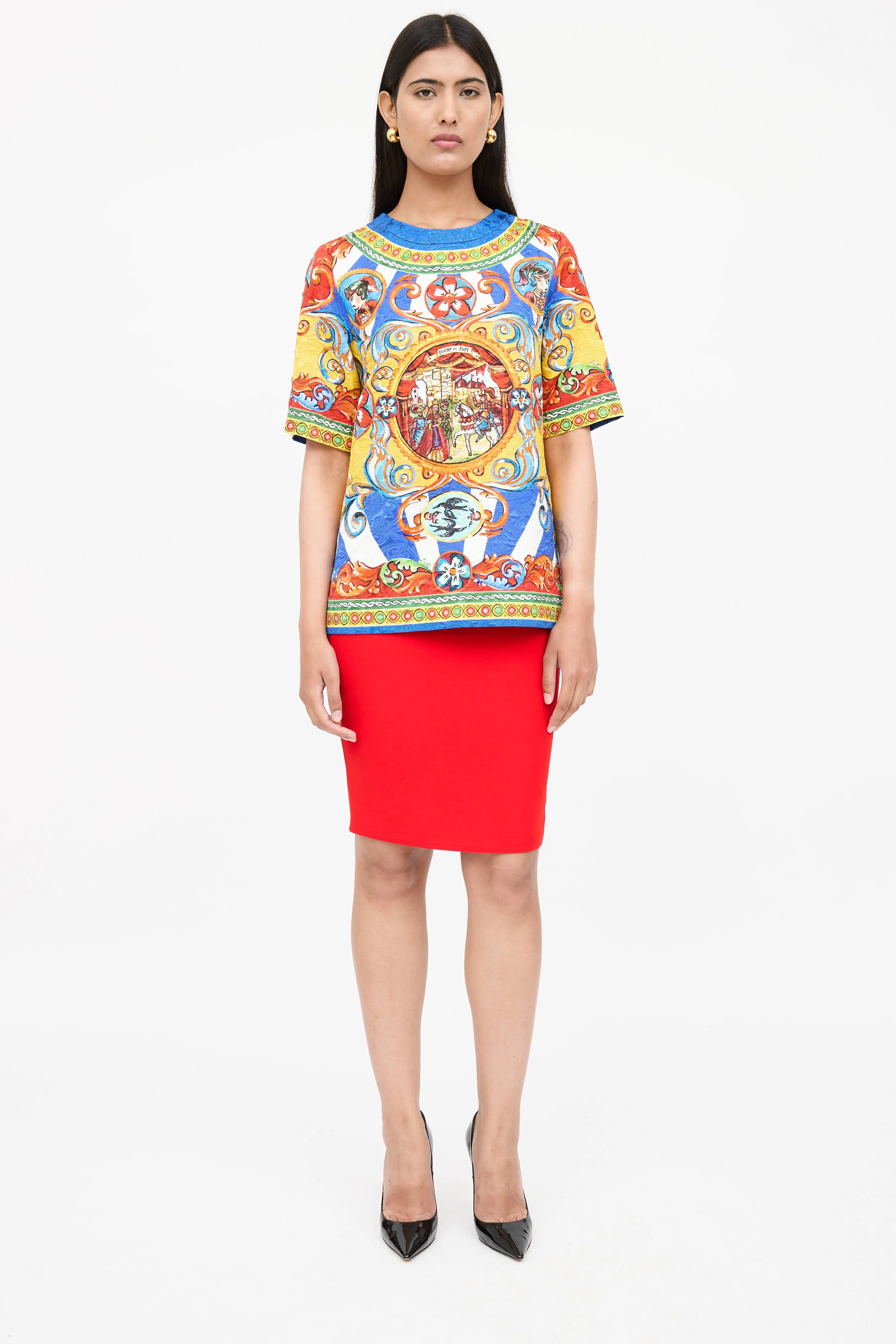 Jacquard Printed Top sold by VSP Consignment product image thumbnail 2