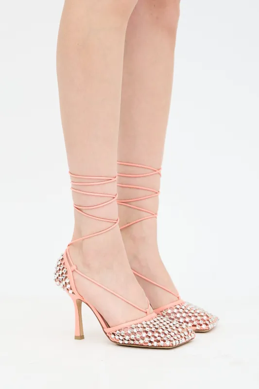 Woven Stretch Crystal Web Sandal sold by VSP Consignment