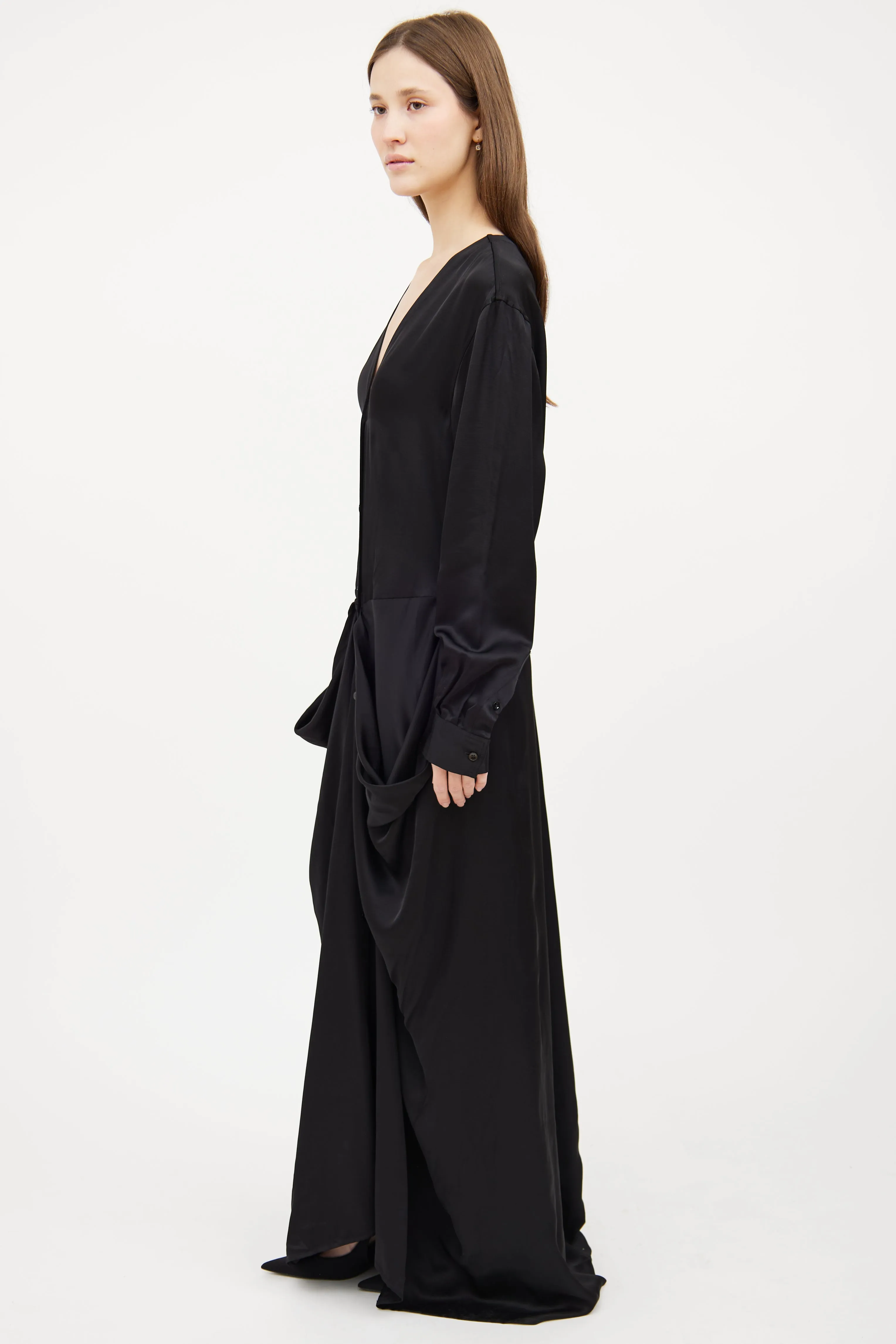 Satin Gathered Dress sold by VSP Consignment product image thumbnail 4