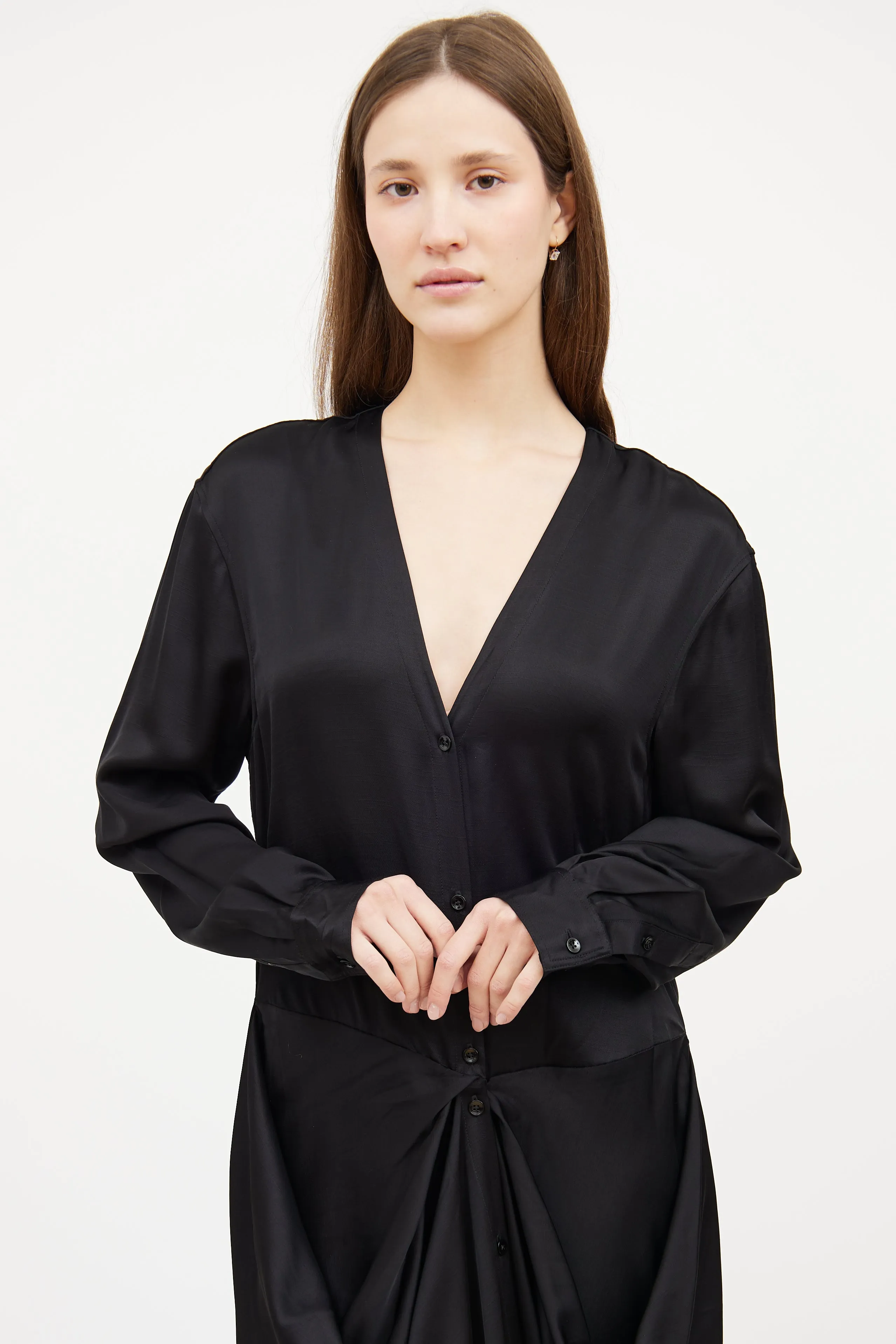 Satin Gathered Dress sold by VSP Consignment product image thumbnail 2