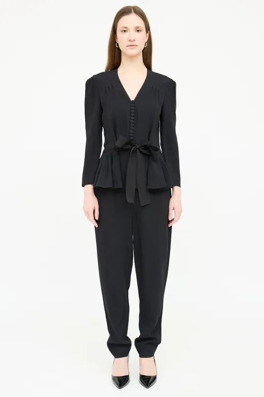Belted Peplum Jumpsuit sold by VSP Consignment