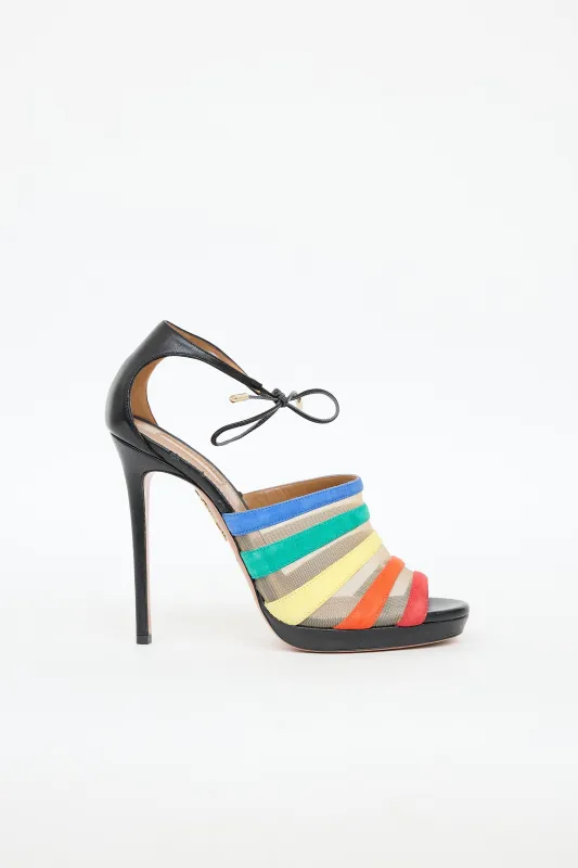 Mesh Leather Peep Toe Pump made by Aquazzura