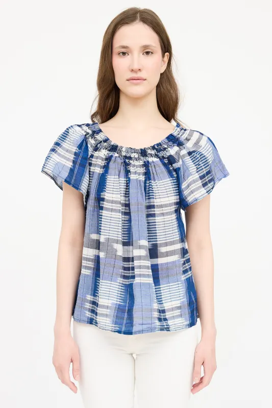 Plaid Smocked Top sold by VSP Consignment
