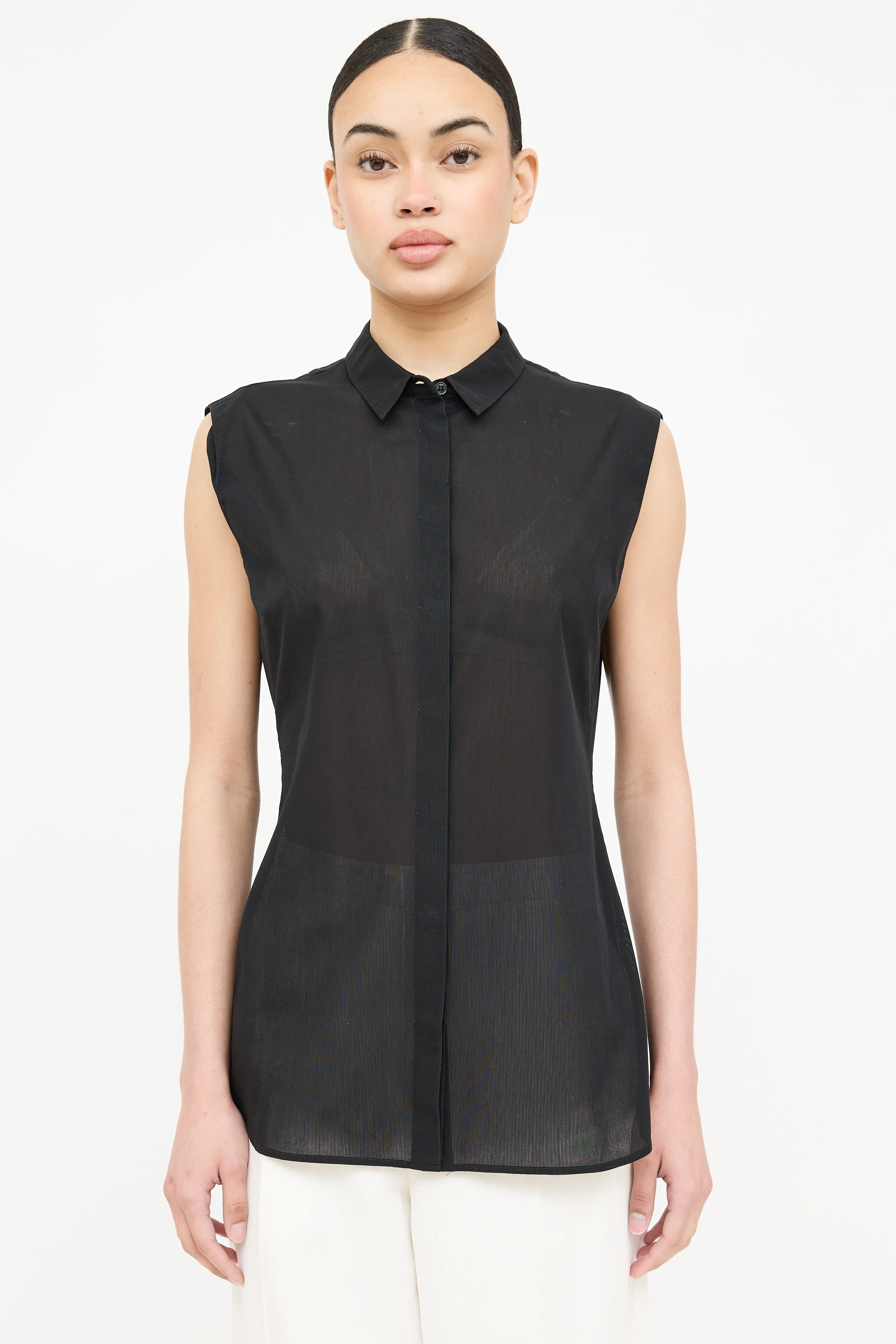 Sheer Sleeveless Blouse sold by VSP Consignment
