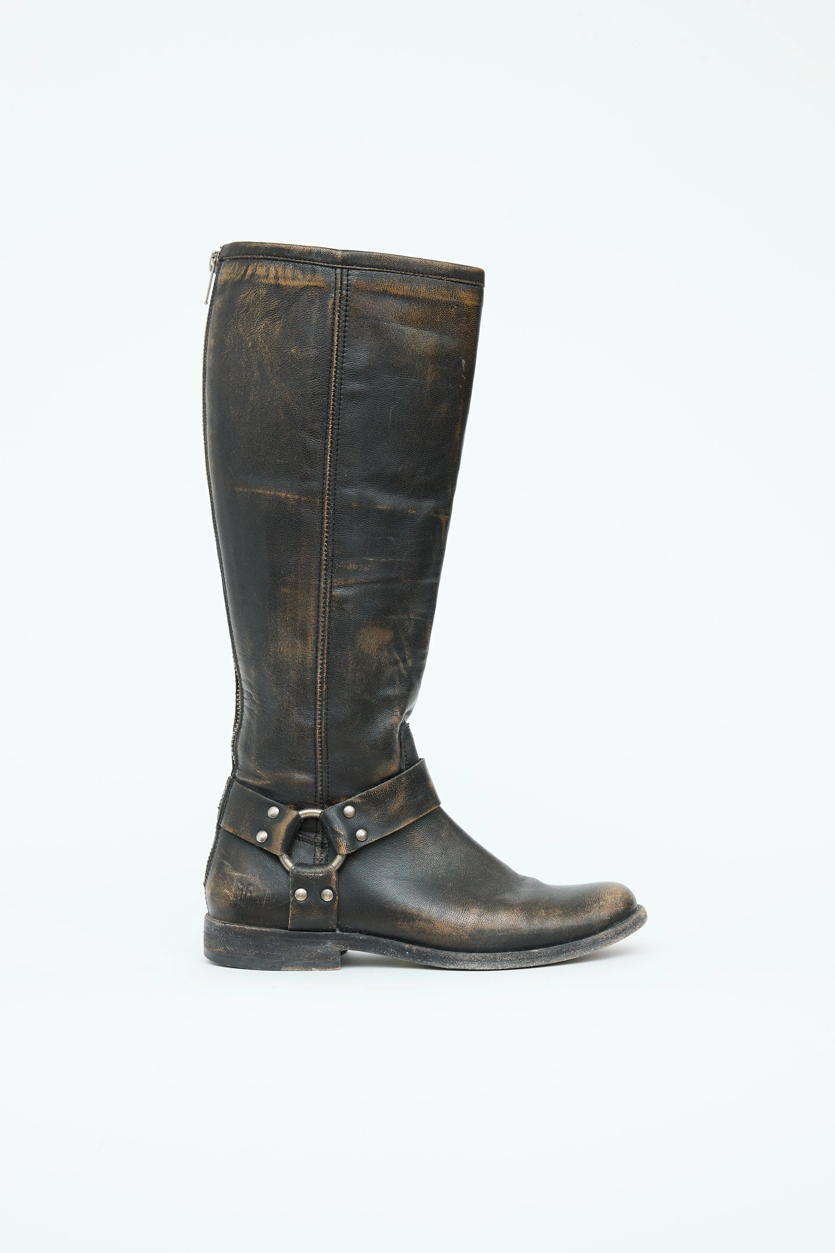 Distressed Harness Boot sold by VSP Consignment