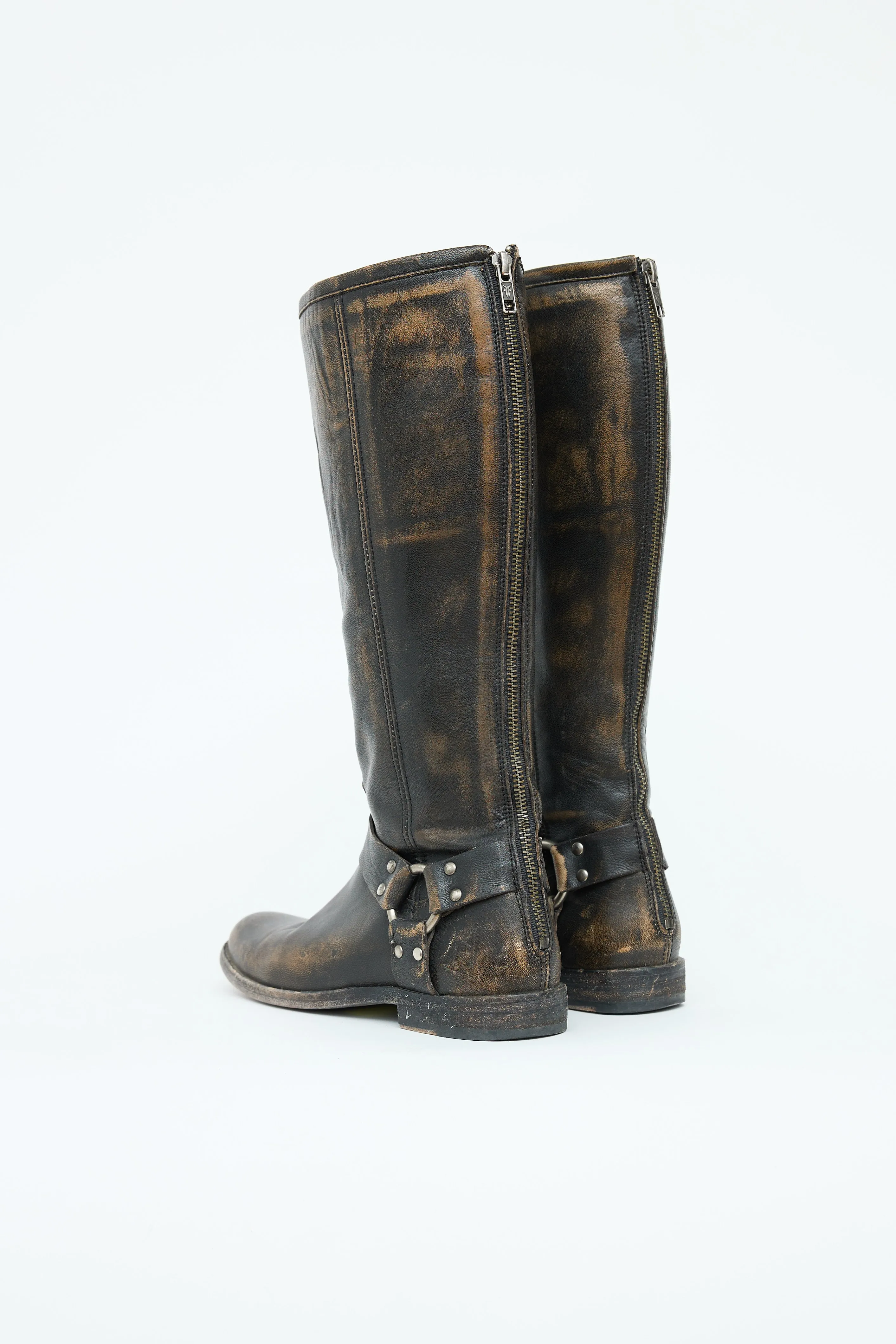 Distressed Harness Boot sold by VSP Consignment product image thumbnail 4