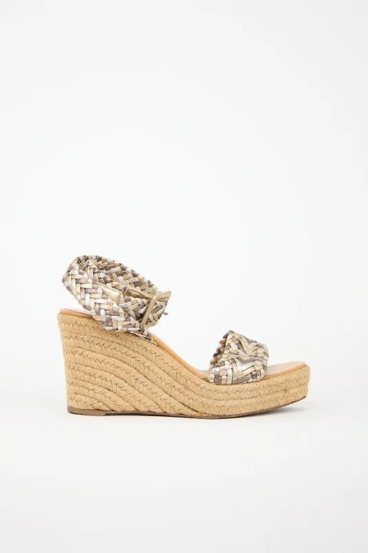 Leather Sofia Espadrille Wedge Sandal made by Hermes