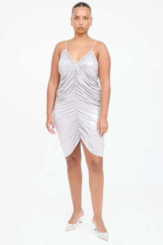 Diana Ruched V-Neck Dress sold by VSP Consignment