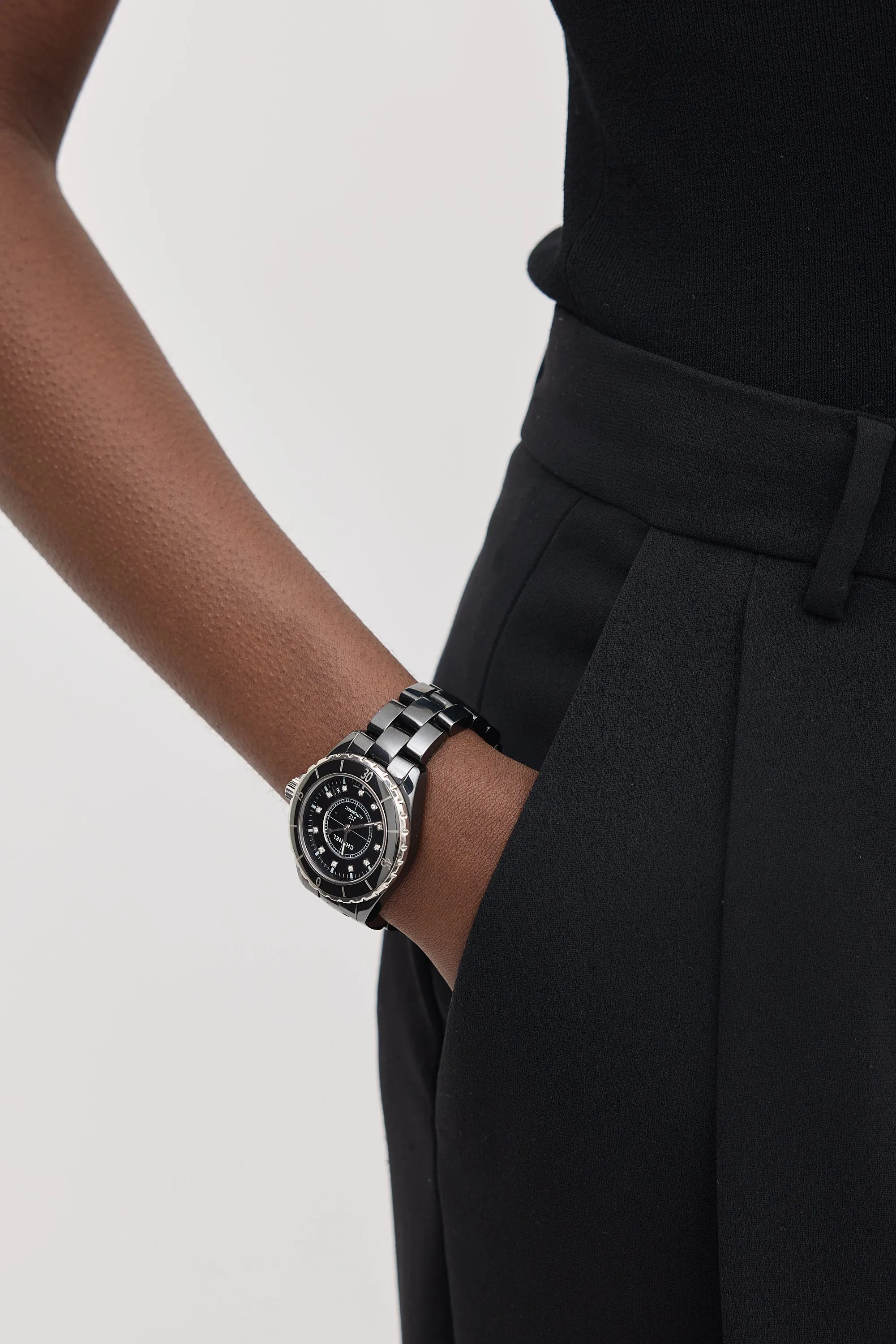 Black Steel & Diamond J12 38mm Watch sold by VSP Consignment product image thumbnail 2