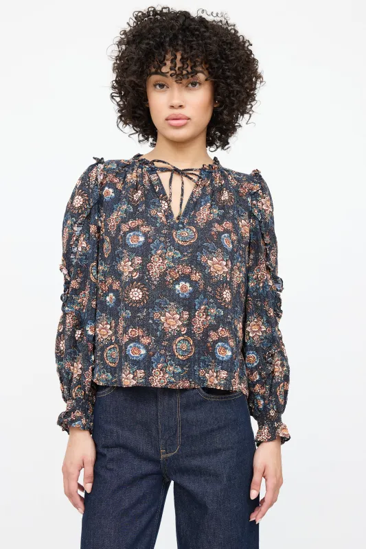 Floral Tie Top sold by VSP Consignment