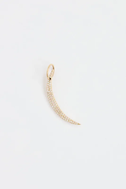 14K Yellow Gold Crescent Pendant made by VSP Consignment