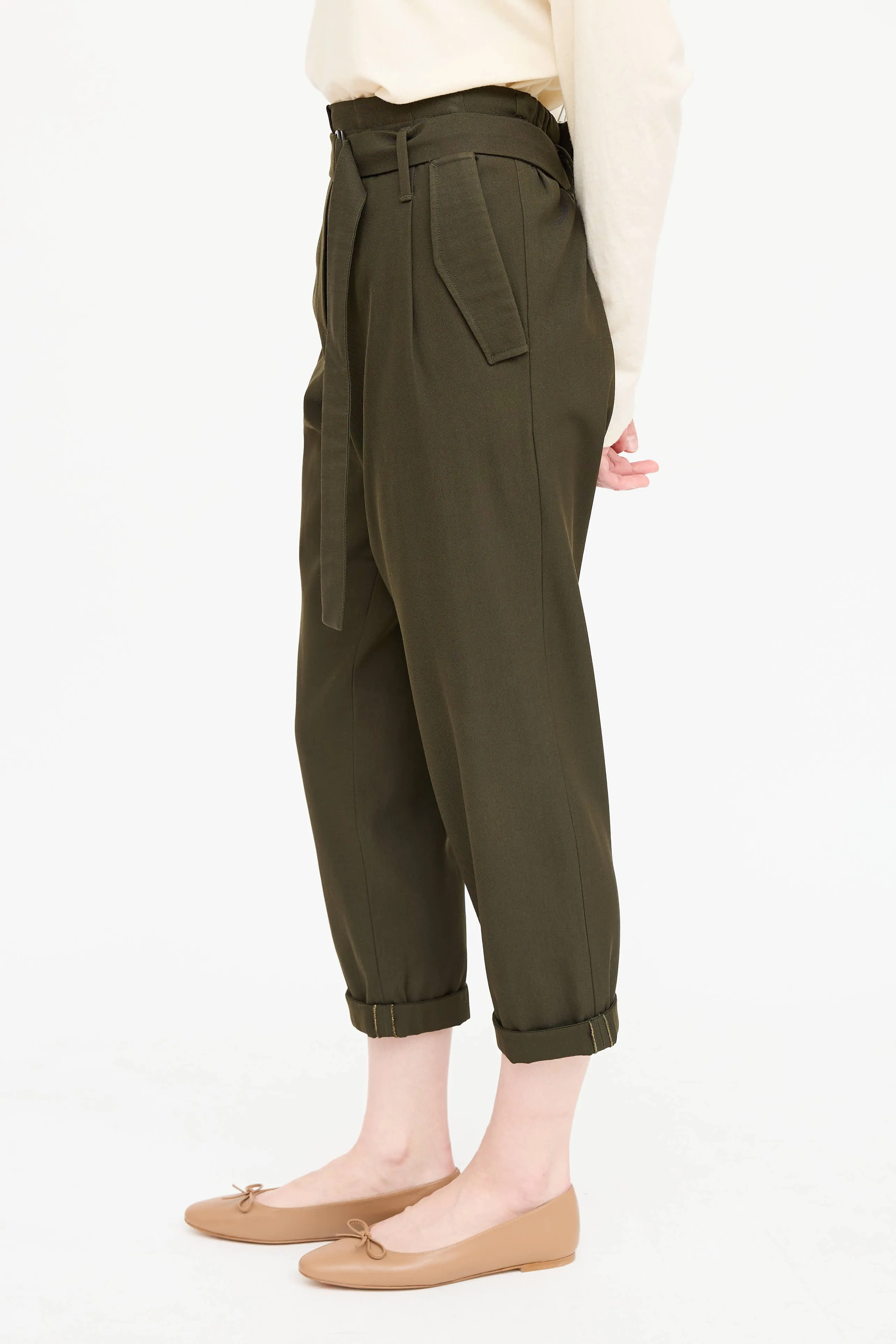 Wool Belted Cropped Trouser sold by VSP Consignment product image thumbnail 4