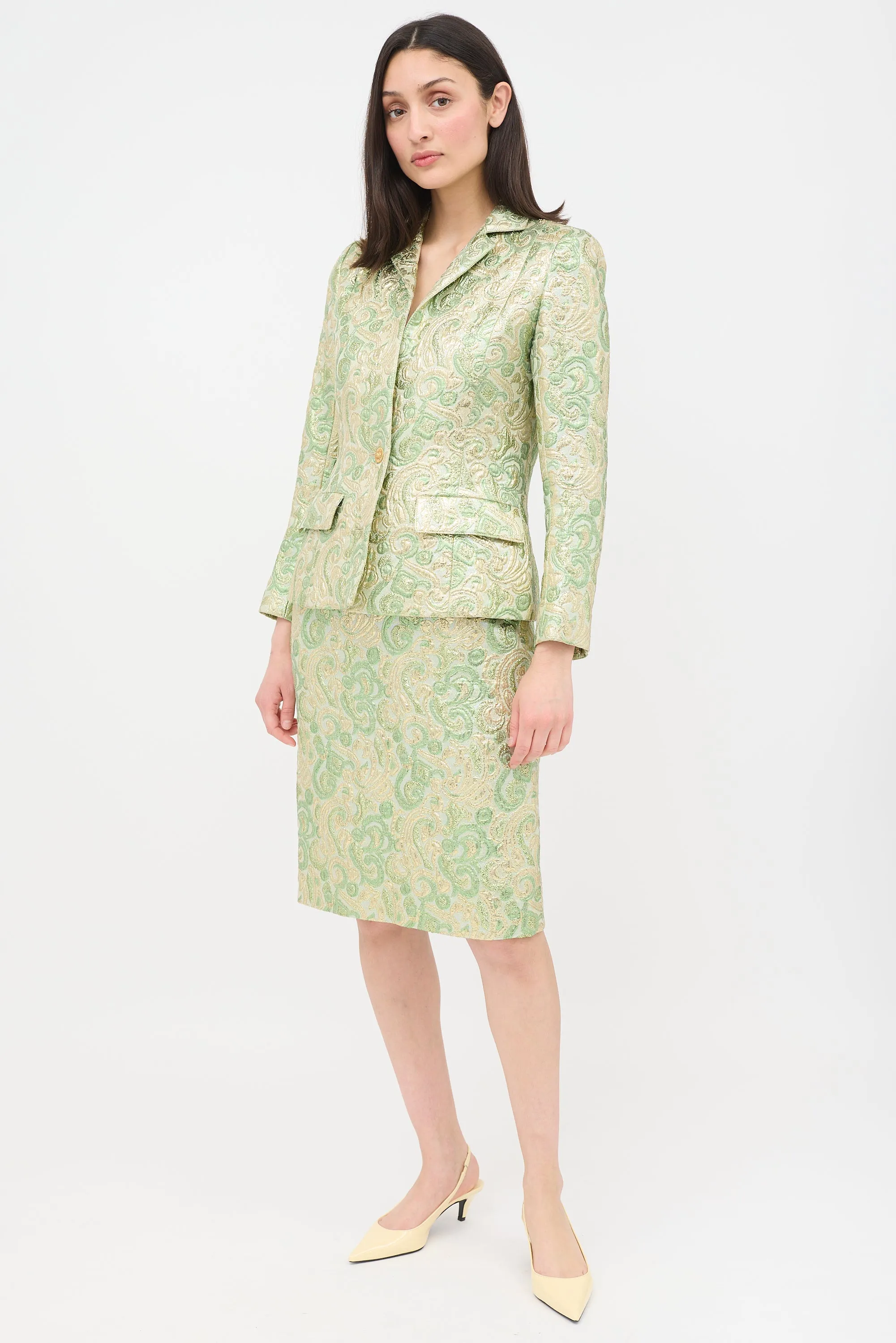 1980s Lurex Brocade Skirt sold by VSP Consignment product image thumbnail 2