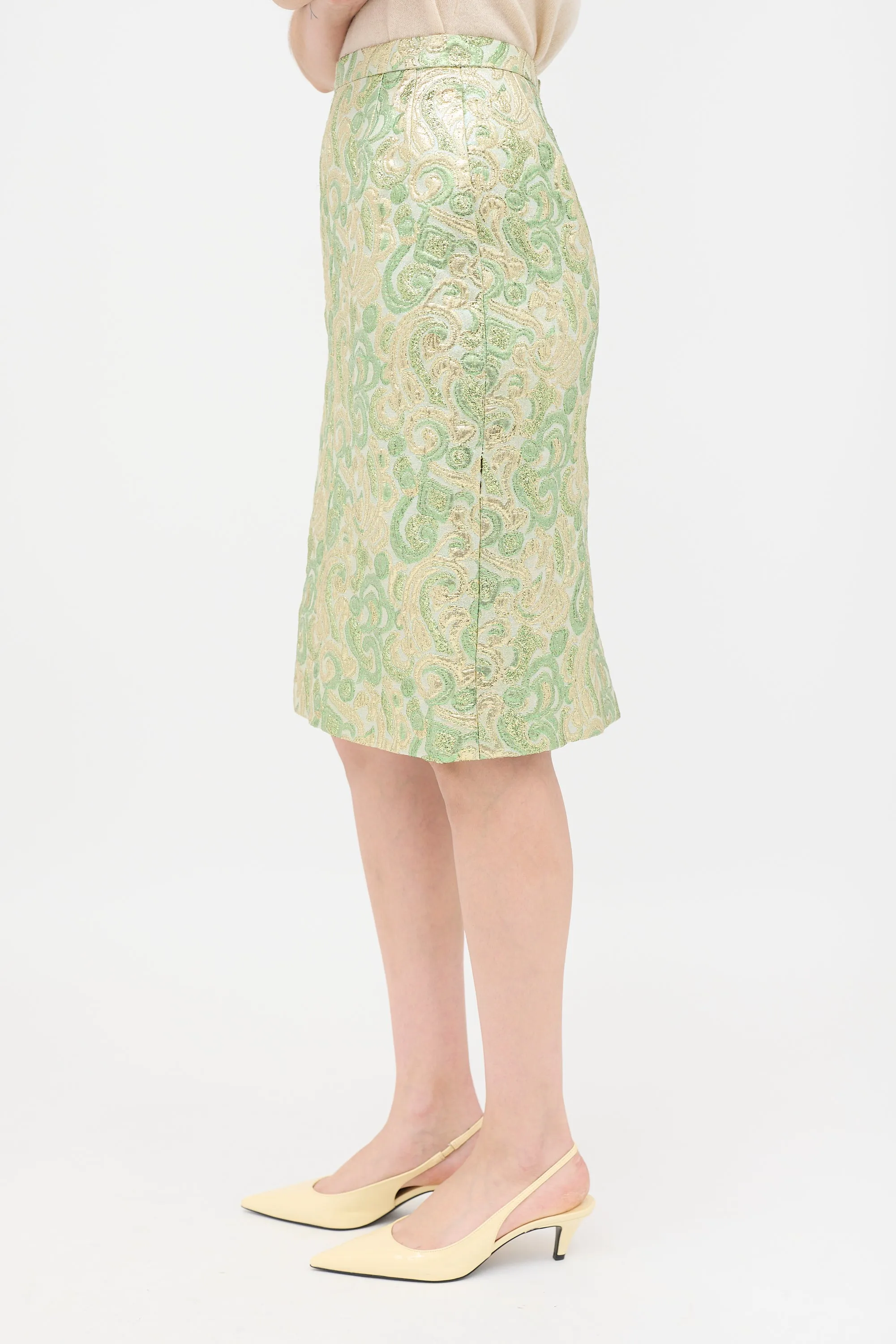 1980s Lurex Brocade Skirt sold by VSP Consignment product image thumbnail 3